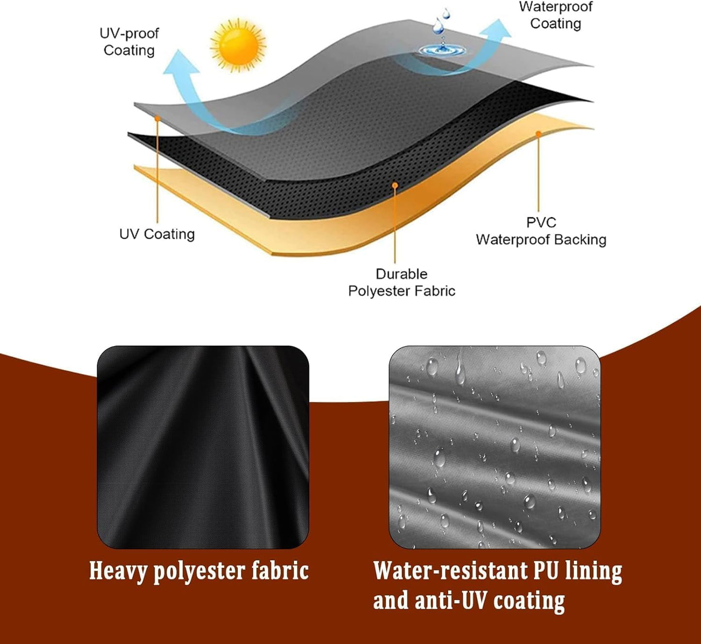 Agustone Papasan Chair Cover, Waterproof Cover for 47in Outdoor Patio Wicker Papasan Chair Cover Heavy Duty Cover