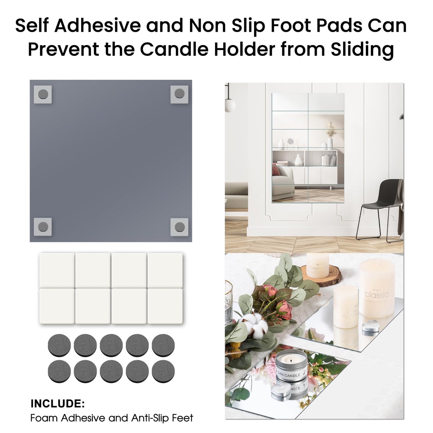 JAMBALAY Full Length Wall Mirror Tiles, 12Pcs 14"×12" Home Gym Mirrors for Gym, HD Glass Home Gym Mirror Tiles, Self Adhesive Frameless Wall Mirrors for Bedroom, Living Room, Over The Door