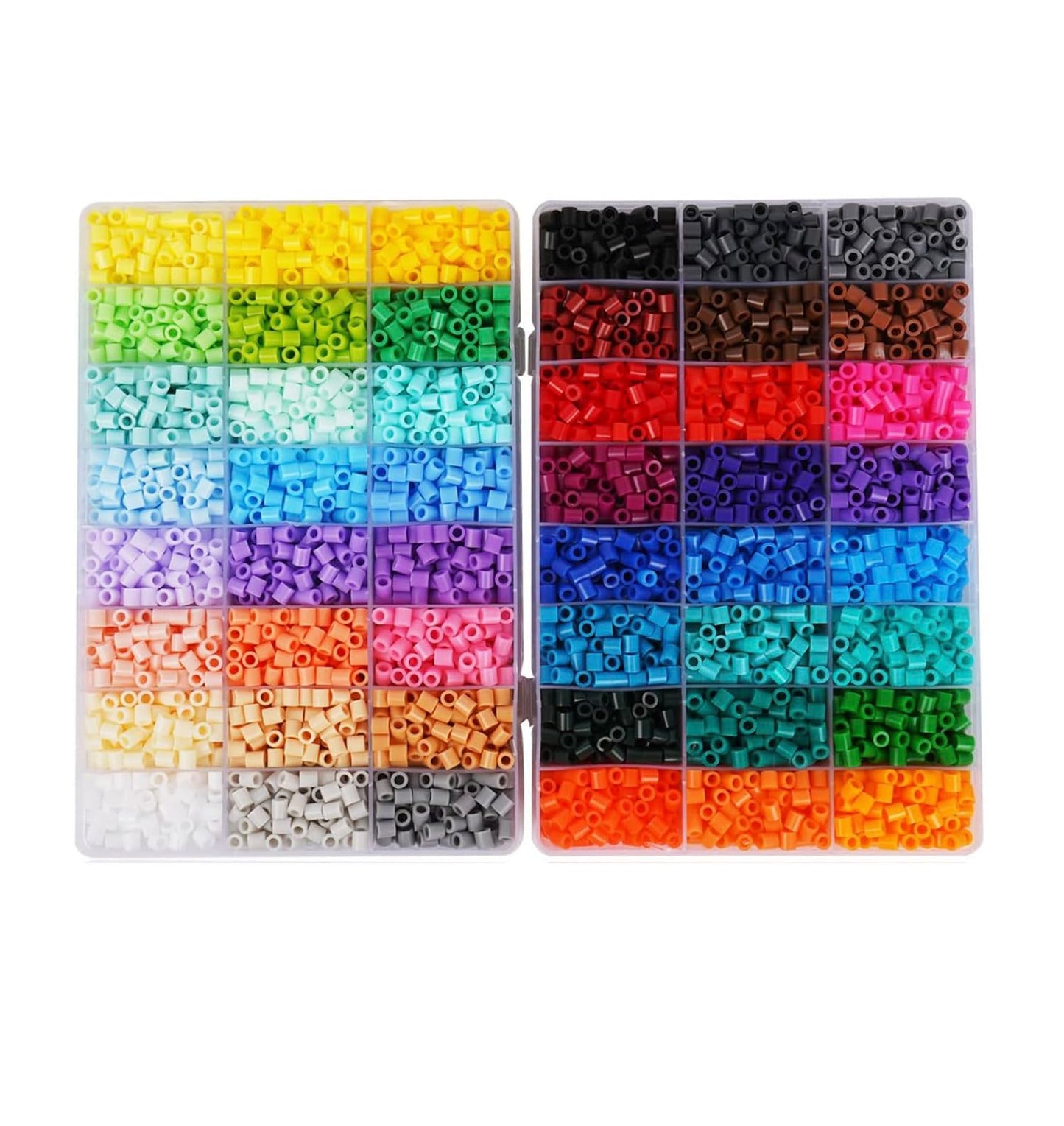 Tcthbc Fuse Beads 10,000pcs Melty Beads in 48 Colors, 5mm Iron Beads Compatible Perler and Hama Beads 2 Boxes