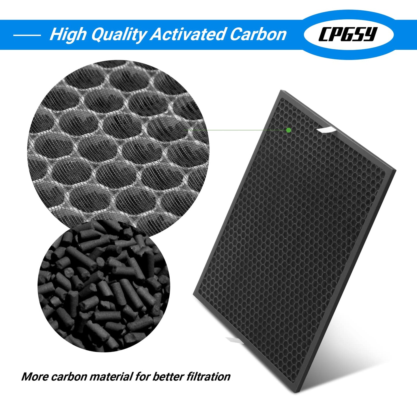 CPGSY 116130 Replacement Air Filter 3 Packs Compatible with Winix 5500-2 , AM80 Purifier, 3 H13 HEPA Filters or plus 3 Activated Carbon Filters, Part #116130 (White, 3HEPA+3ACTIVATED CARBON)