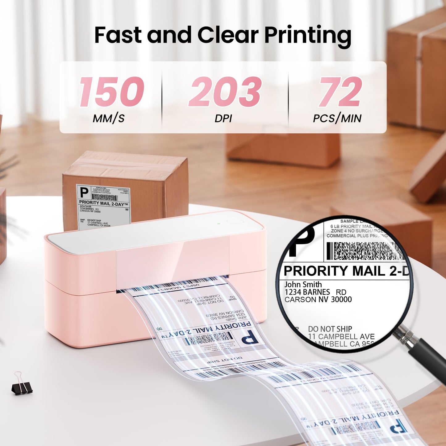 Itari Bluetooth Thermal Shipping Label Printer, 245-BT Wireless Label Printer 4x6, Desktop Label Printers for Small Business & Shipping Packages, Support iOS, Android, Windows, Amazon, Shopify, USPS