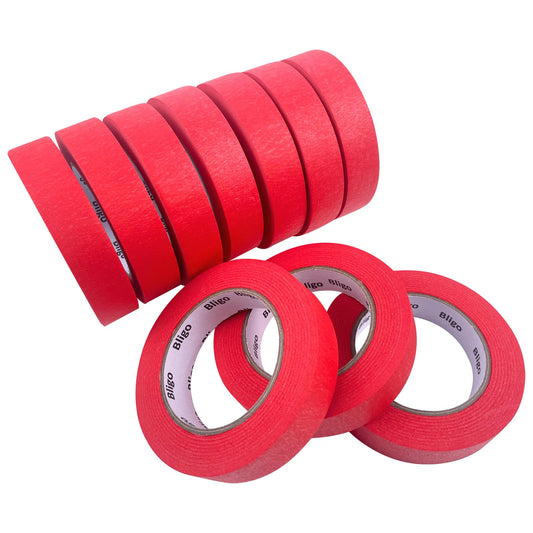 10 Pack Red Painters Tape 1 Inch x 55 Yards, Medium Adhesive Masking Tape Bulk (550 Total Yards), Residue-Free for Painting, DIY Crafting, Indoor & Outdoor Use