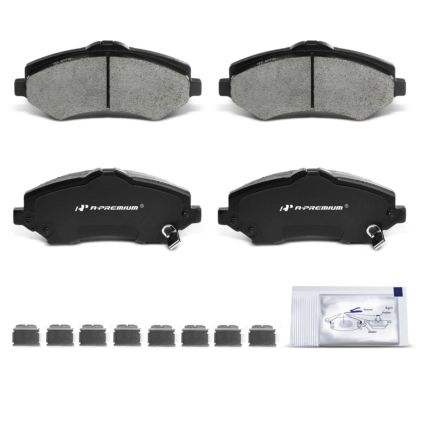 A-Premium Front Ceramic Disc Brake Pads Set Compatible with Select Dodge, Jeep, Volkswagen, Ram and Chrysler Models - Journey, Grand Caravan, Nitro, Liberty, Wrangler JK, Routan, C/V, Town & Country