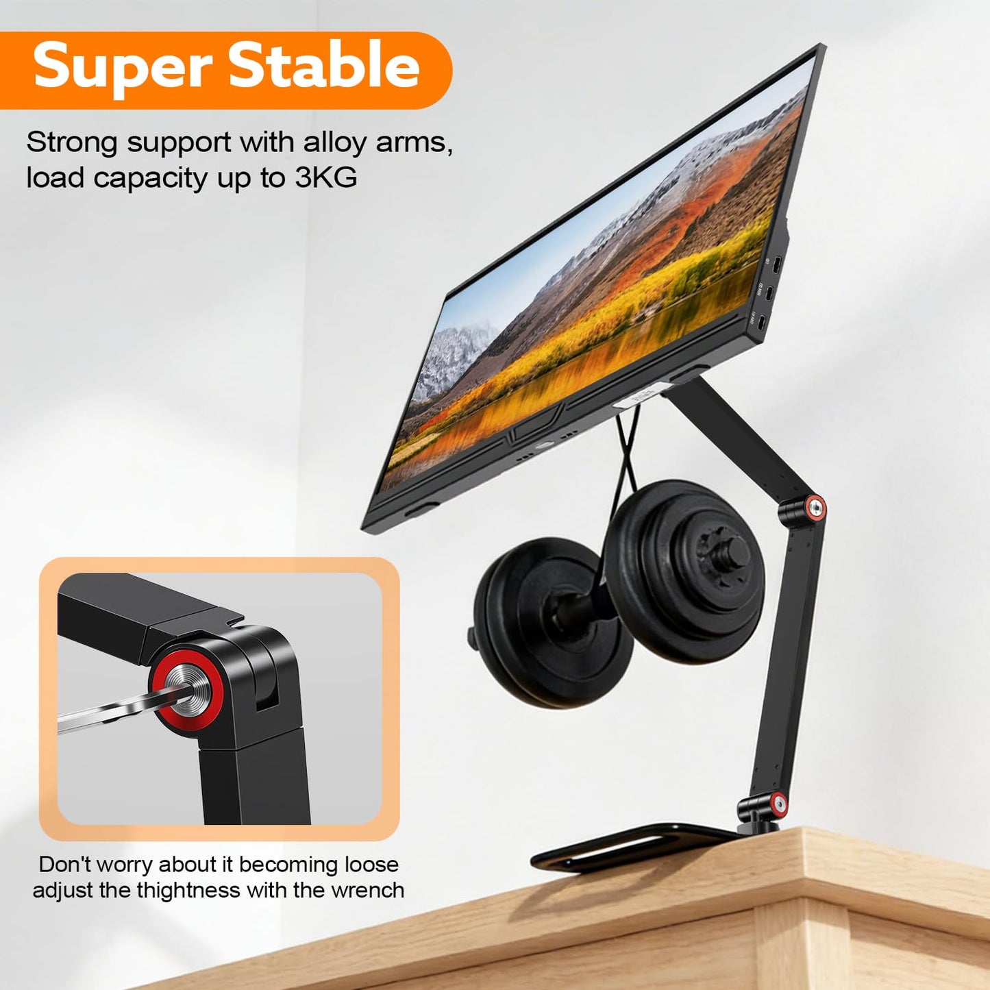 Portable Travel Monitor Stand, Strong Magnetic Portable Monitor Holder, iPhone/iPad Stand for 4.7" 12.9" 15.6" 16" 17.3" 18.5'' Screens, Universal Screen Extender Base Adjustable Tablet Holder