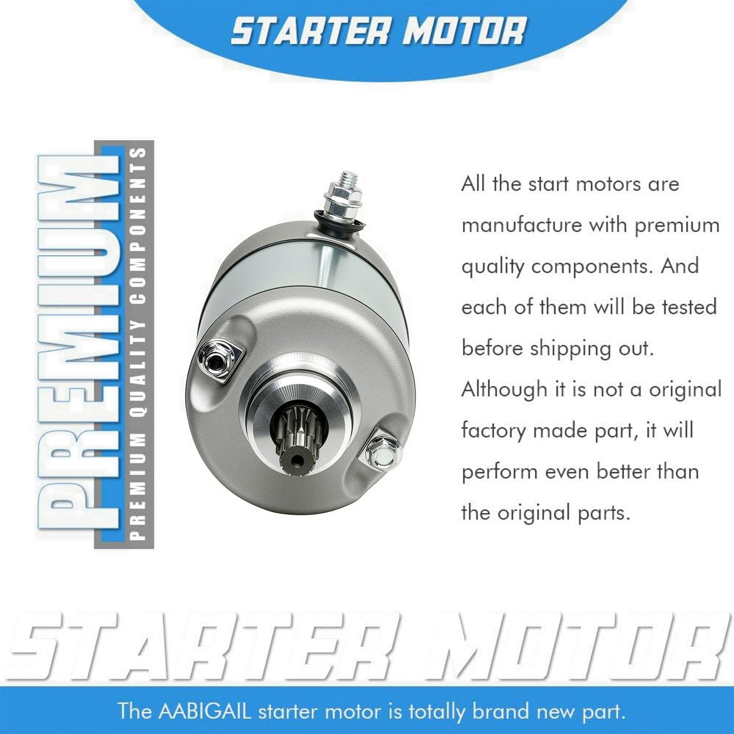 Starter Motor Replacement for Honda TRX400FW 450ES 450FM 450S 500FE 500FM 500FPE 500FPM 500TM, 31200-HM7-003, 31200-HM7-A41