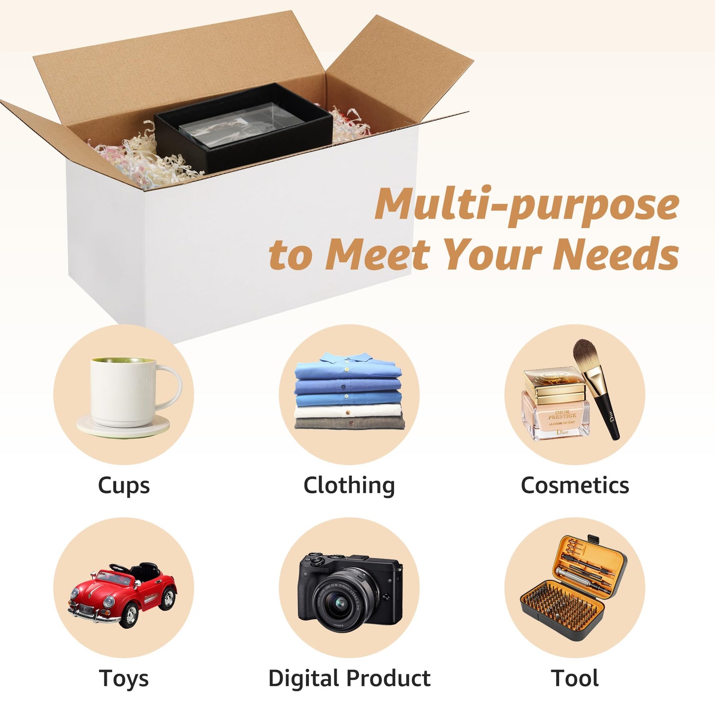 EXYGLO 40 Pack 11x6x6 Shipping Boxes for Small Business, White Corrugated Cardboard Small Box for Packaging, Moving, Mailing, and Storing