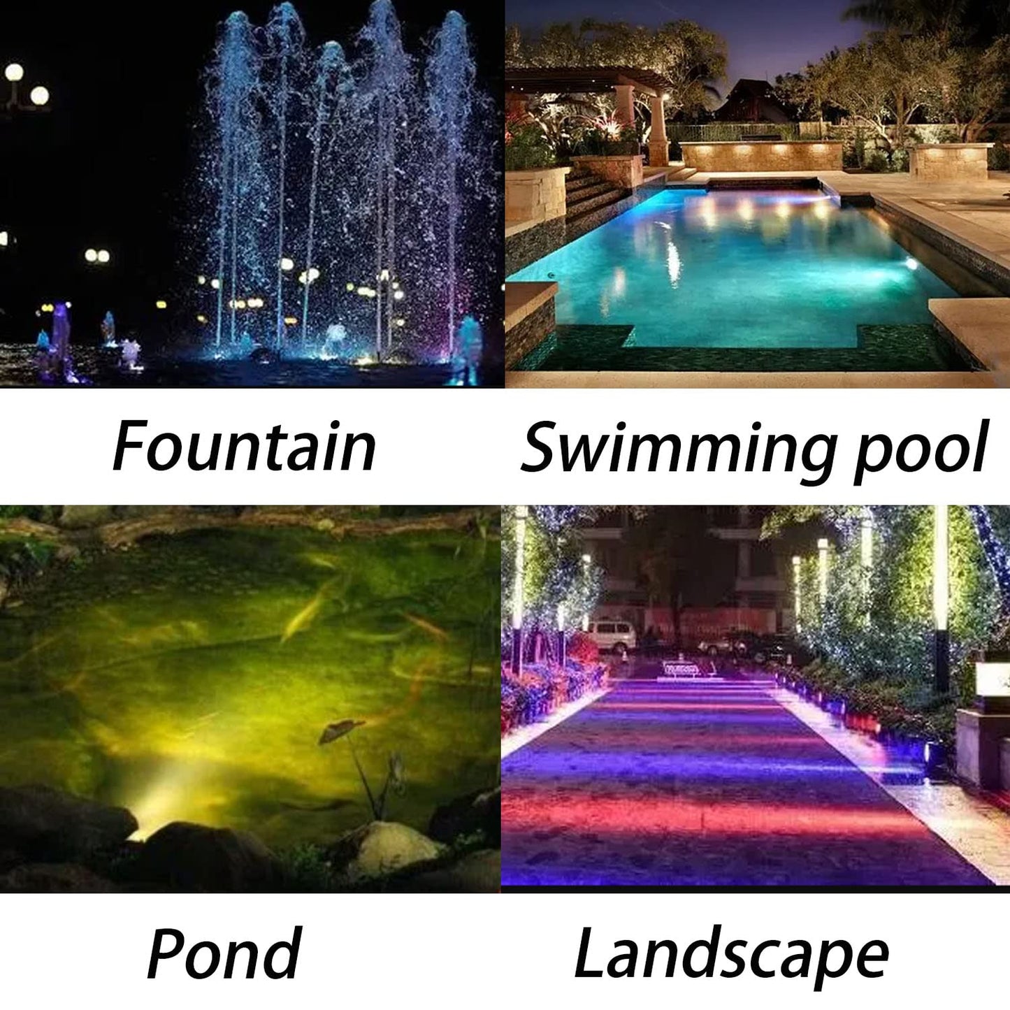 Colored Pond Lights with Timer, RGB Fountain Lights IP68 Waterproof, Underwater LED Dimmable Outdoor Light for Fish Tank Pond Fountain Garden Landscape, 2 in Set