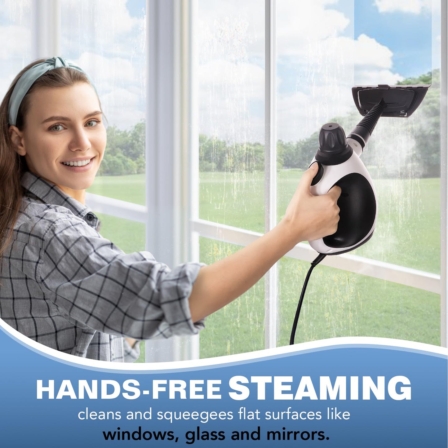 KLONA Handheld Steam Cleaner, Steam Cleaner for Home with 10 Accessory Kit, Multipurpose Portable Upholstery Steamer Cleaning with Safety Lock to Remove Grime, Grease.