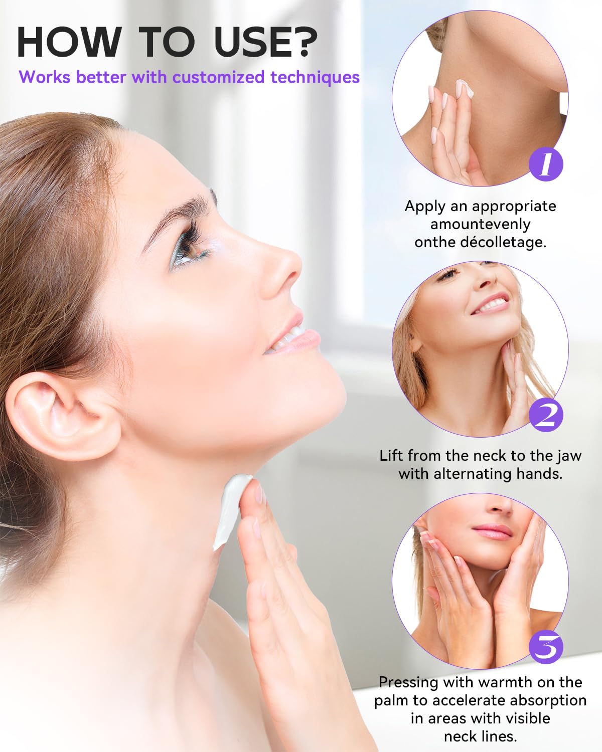 5-IN-1 Neck Firming Cream: [30+ SGS Certified] [Used by Over 1M Fans] Tightening & Firming Neck Cream, Neck & Décolleté for Wome (2PC)