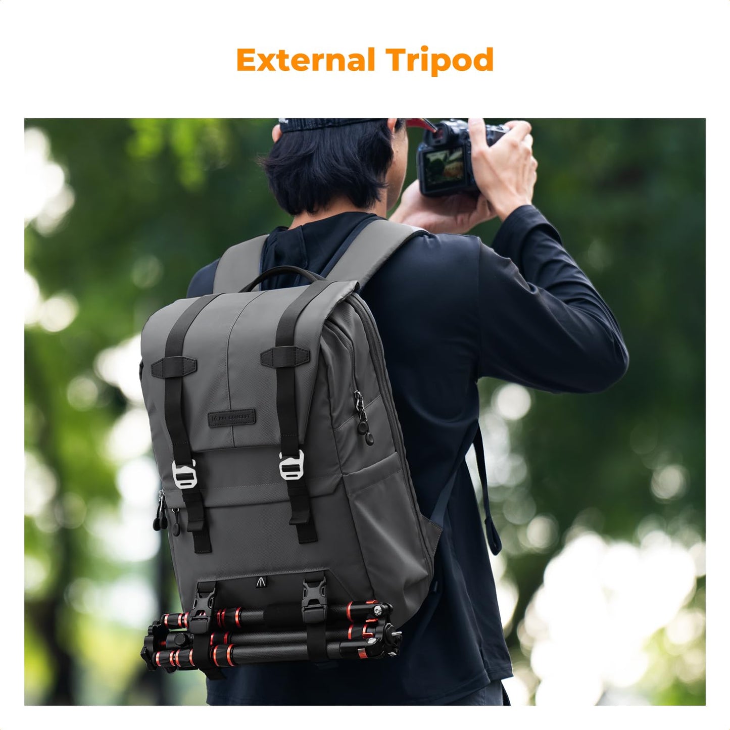 K&F Concept Camera Backpack, Camera Bags for Photographers Large Capacity Camera Case with Raincover,15-15.6 Inch Laptop Compartment Compatible for Canon/Nikon/Sony/DJI Mavic Drone(Beta Backpack 20L)