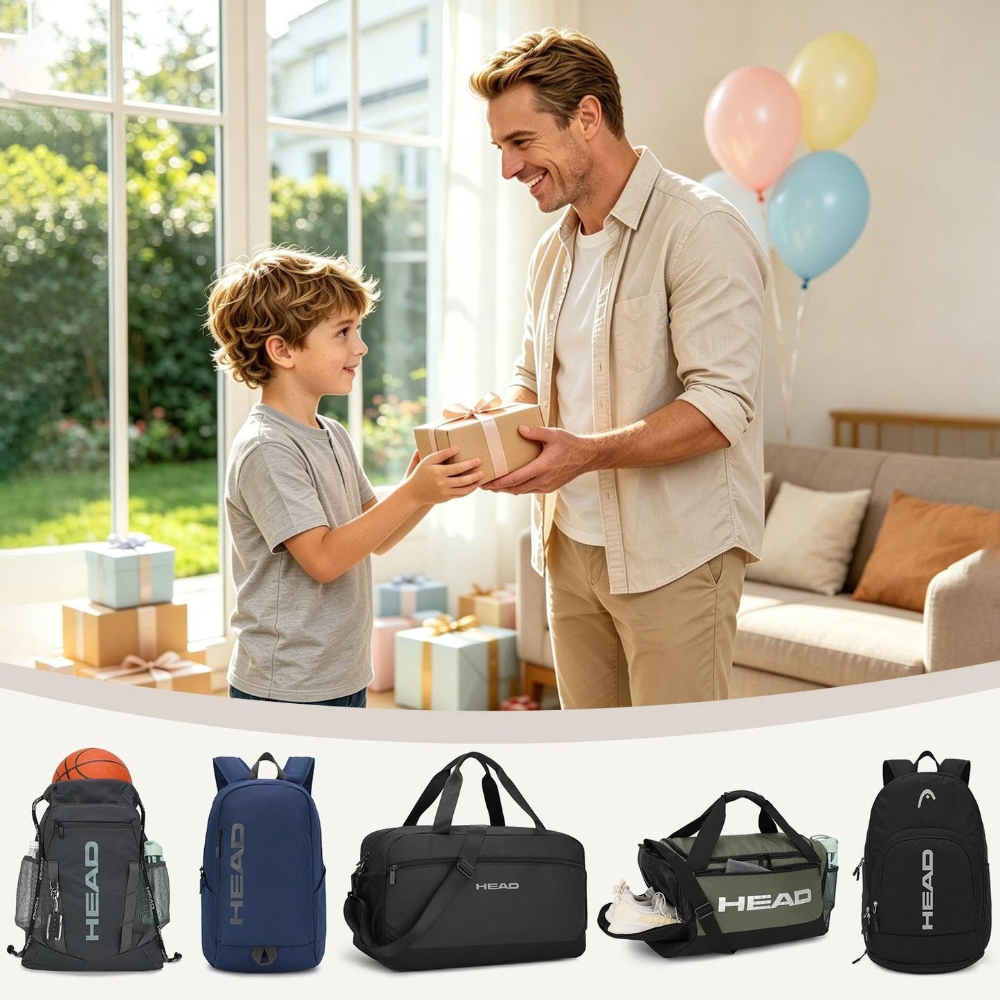 HEAD Waterproof Travel Backpack for Women/Men, Lightweight 15.6" Laptop Backpack Computer Bag with Shoes Pocket