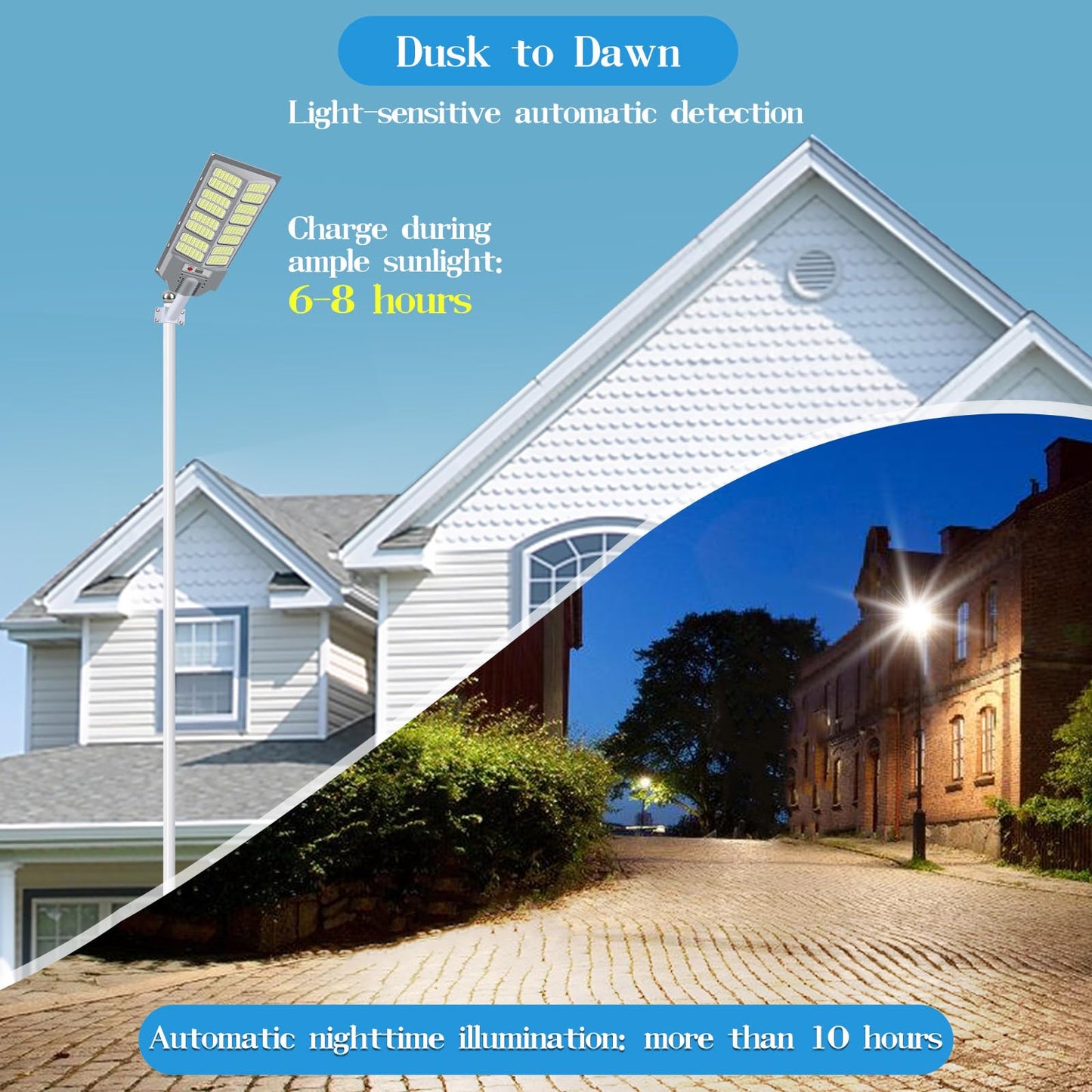 Willmind Solar Street Light Outdoor: Motion Sensor with 3 Modes 2400W, Remote Control, IP65 Waterproof, Parking Lot Lights, Dusk to Dawn, 2500LM, Security Lights, for Outside, Yard, Garage
