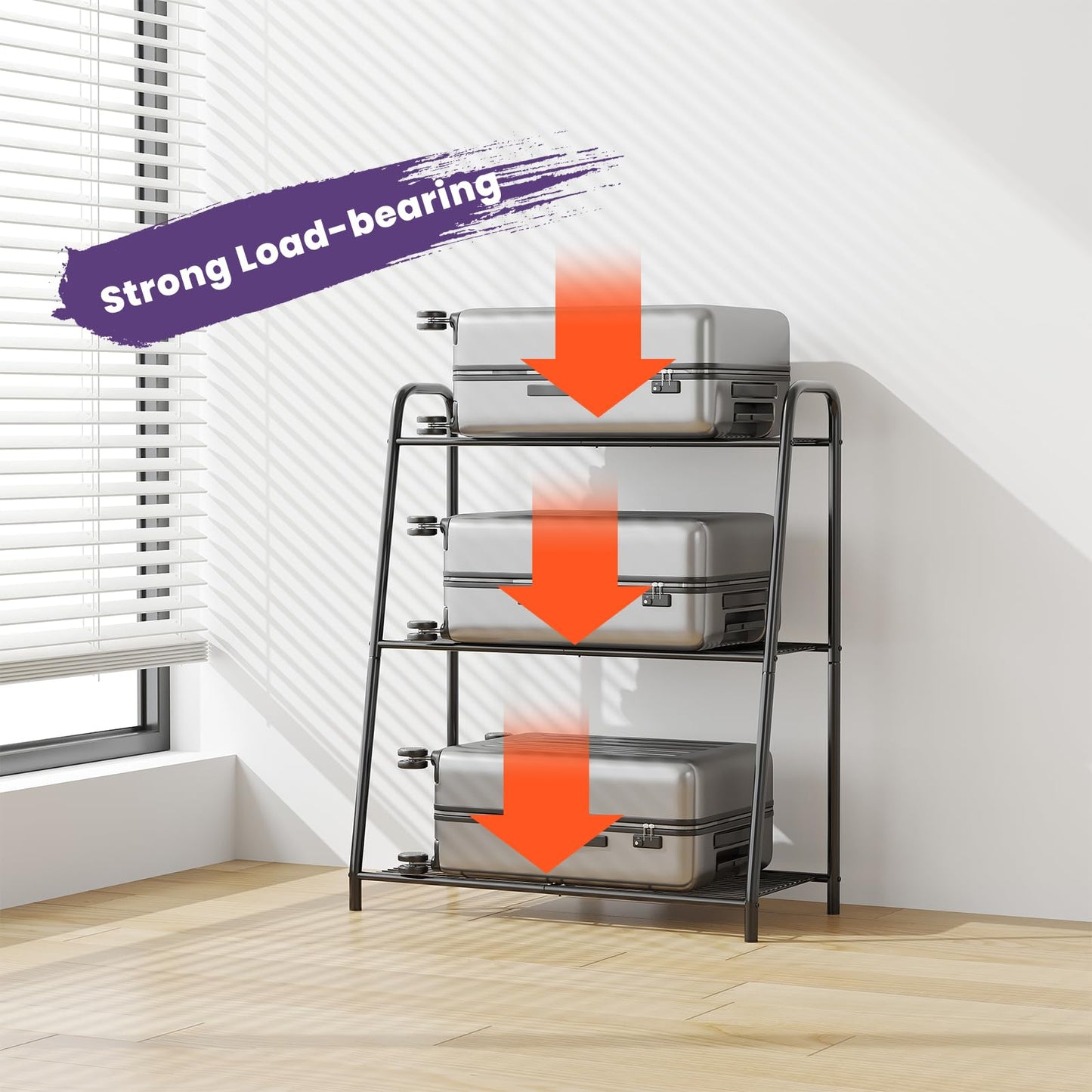 Wieghda 3-Tier Corner Plant Stand Holder Rack, Metal Plant Shelf for Indoor Outdoor,Black