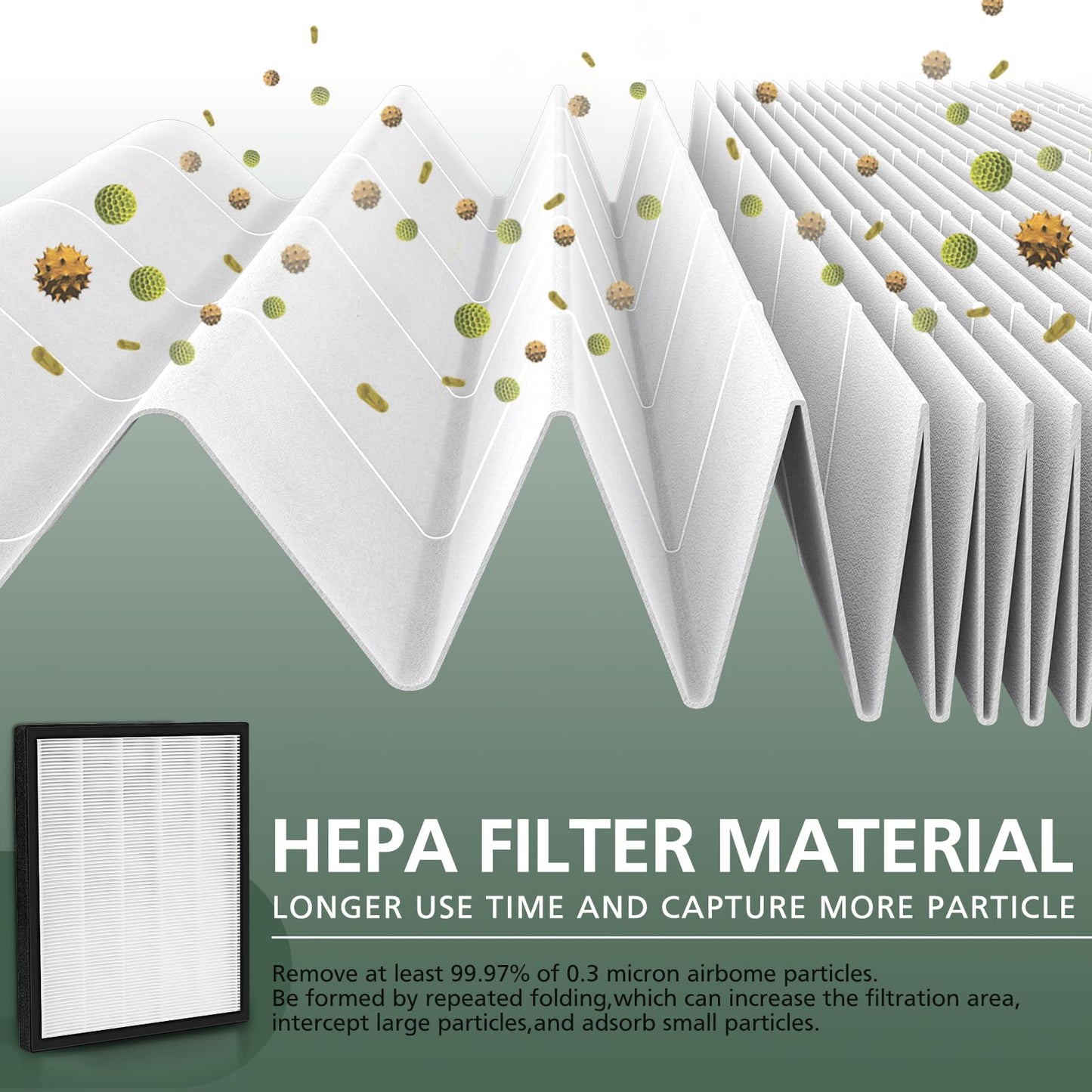 isinlive LV-PUR131 Replacement Filters for LEVOIT Air Purifier and LEVOIT Smart Wi-Fi Air Purifier LV-PUR131S, HEPA and Activated Carbon Filter, LV-PUR131-RF (2 Pack)