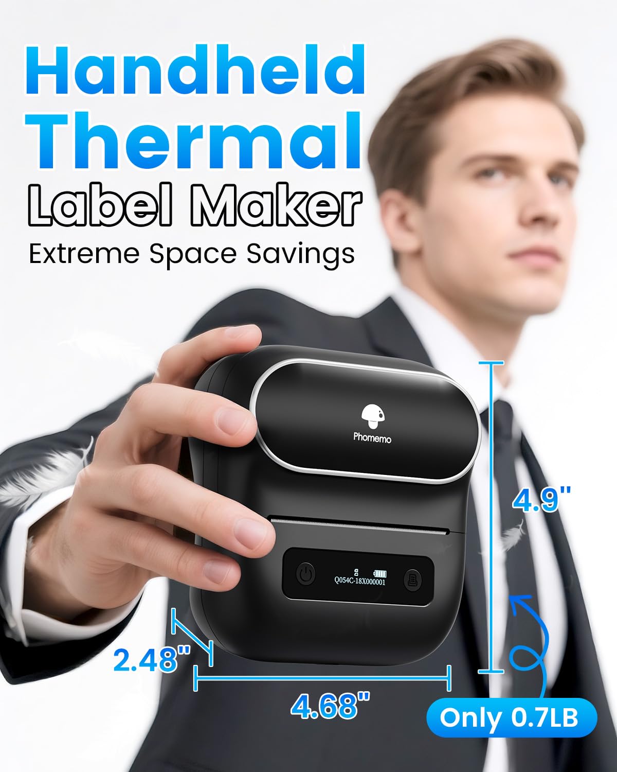 Phomemo M220 Label Maker for School, Bluetooth Label Printer for Small Business, Sticker Printer Compatible with Phone, Tablet & PC, with 3 Rolls & 1 Case