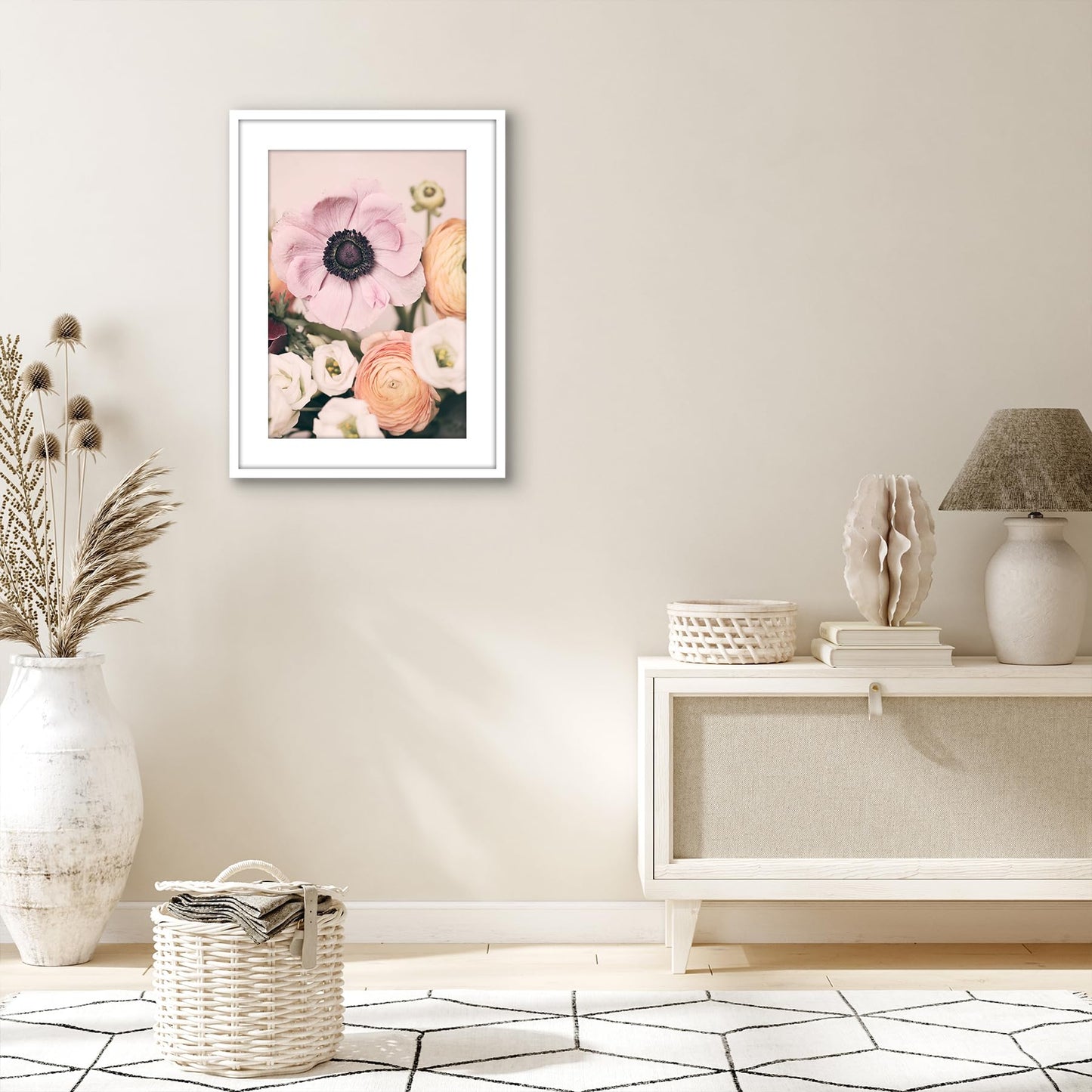 Americanflat 17x23 Picture Frame with Polished Plexiglass - Use as 13x19 Frame with Mat or Display 17x23 Photo Without Mat - Streamline Collection - Thin Border Picture Frames for Wall - White