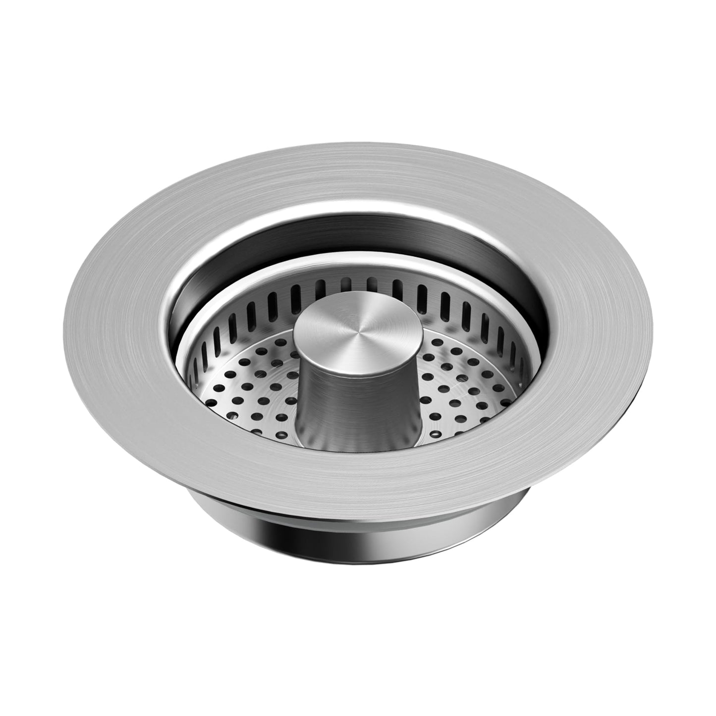 Kitchen Sink Drain Strainer 3-in-1, Stainless Steel Pop-Up Sink Stopper with Copper Bounce Core, Anti-Clog Food Catcher Basket, Universal Brass Strainer for US Standard 3-1/2 Inch Drains (2)