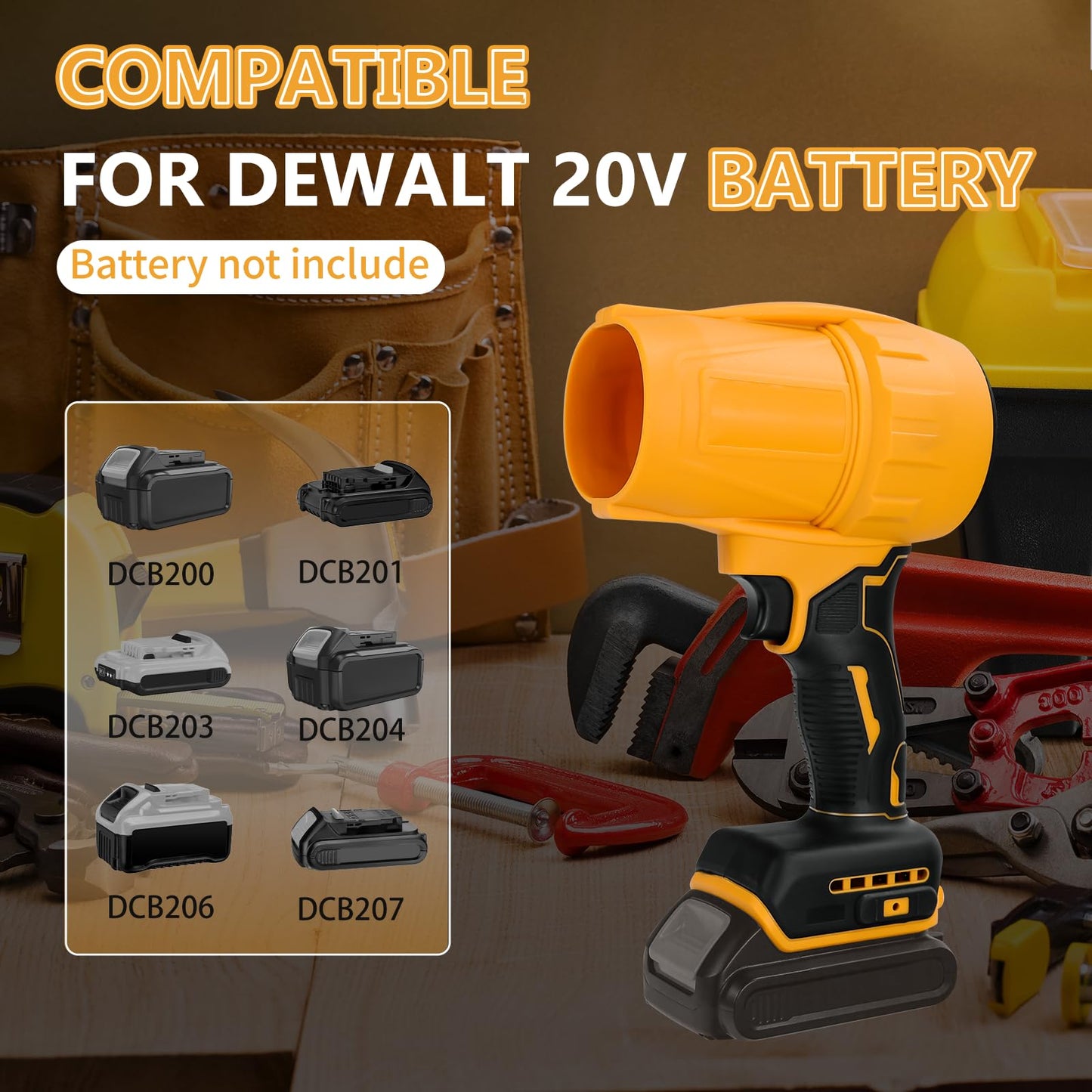 Cordless Turbo Jet Fan for DeWalt 20V Battery, 30000RPM Compressed Air Duster, Brushless Jet Fan for Leaf Blower Cleaning