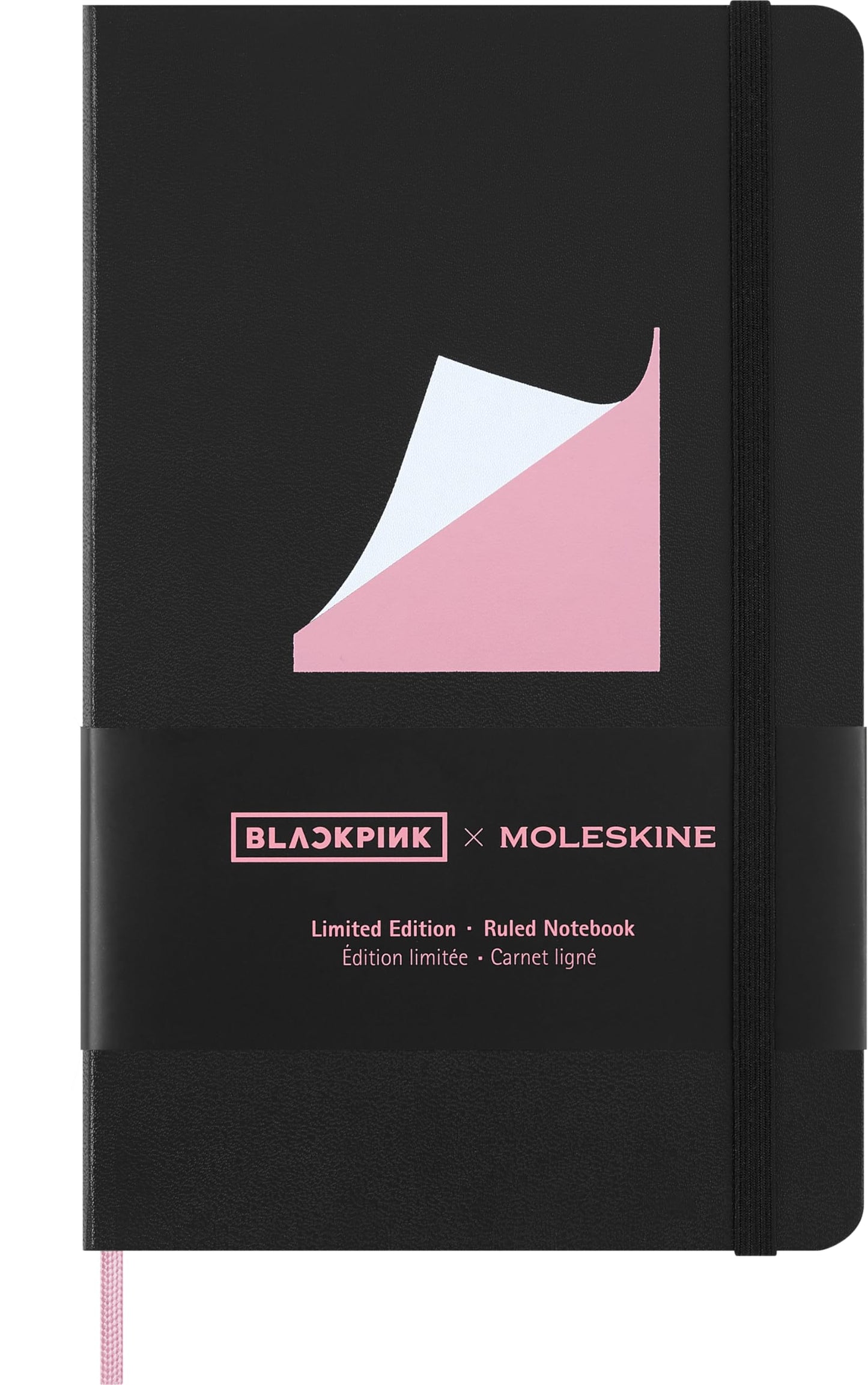 Moleskine x BLACKPINK Limited Edition Notebook, Hard Cover, Large (5" x 8.25") Ruled/Lined, Black, 240 Pages