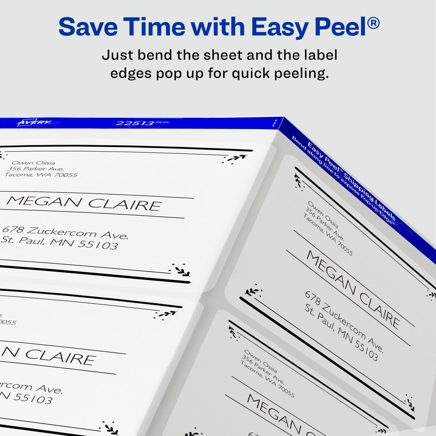 Matte Clear Easy Peel Shipping Labels with Sure Feed,