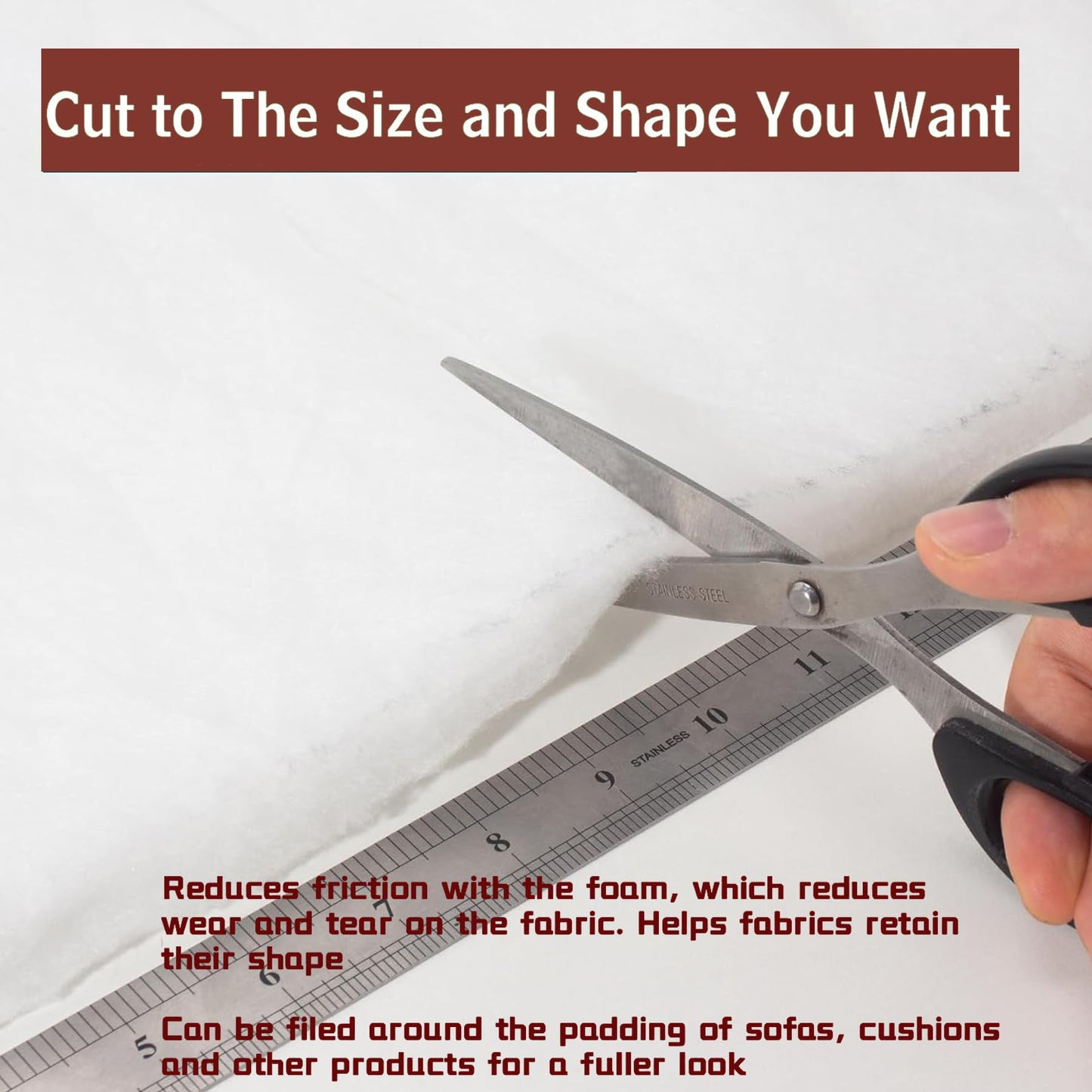 Upholstery Batting, Dacron Polyester Cushion Wrap for Foam Padding, Cushions & DIY Upholstery Projects