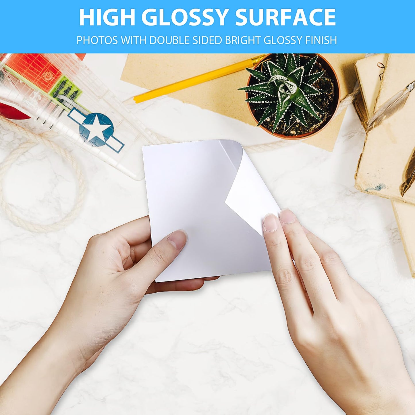 800 Sheets Glossy Photo Paper 4x6 Inch Double Sided Photo Printer Paper 54lbs 9.5Mil 200Gsm for Inkjet Printing Printer Making Photos Calender Menus Greeting Card Art Prints