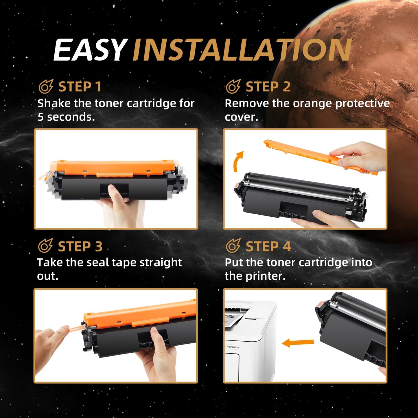 2PK [Latest Chip] CF230A 30A Black Toner Cartridge Replacement for HP 30A 30X CF230X, M227fdw Toner Work with LaserJet Pro M203dw M227fdn M227fdw M203dn M203d M227 M203 Printer Toner