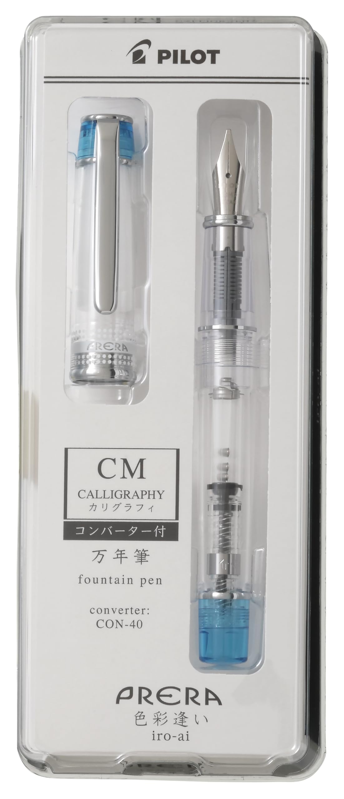 PILOT PFPR1TLBCM Prera Fountain Pen, Color Discount, CM, Calligraphy, Transparent Light Blue