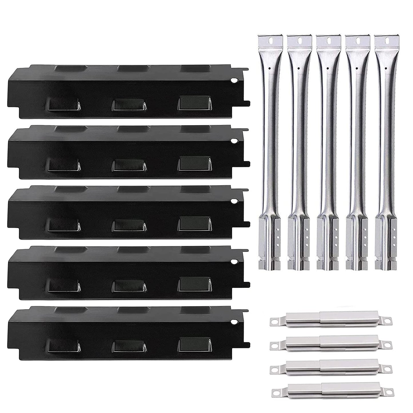 Criditpid Barbecue Replacement Parts for Charbroil 463230515, 463230512, 463230513, 463230514, 463239915. BBQ Heat Shields, Burner Tubes and Crossover Tubes for Master Chef.