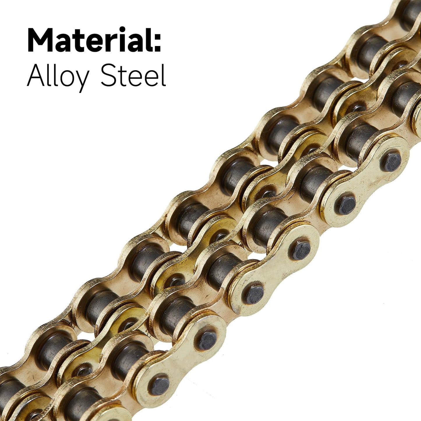 HILAKE 420H Motorcycle Chain 132 Links Non O-Ring with Connecting Master Link and Breaker Tool Heavy Duty Drive Chain for Motorcycle Bicycle Go Kart Mini Trail Bike
