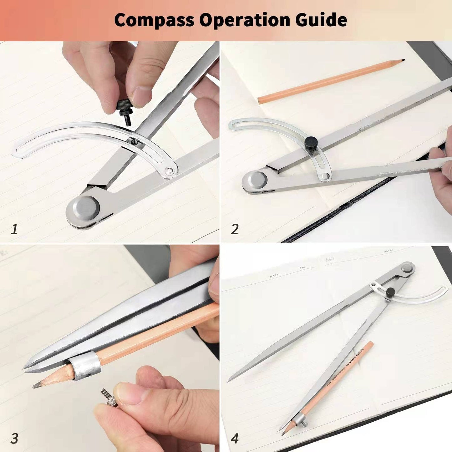 Compass for Geometry, Compass for Woodworking, 16 inch Precision Woodworking Compass with Wing Divider and Pencil Holder, Large Compass for Geometry, Woodworking Compass, Drafting, Drawing Compass