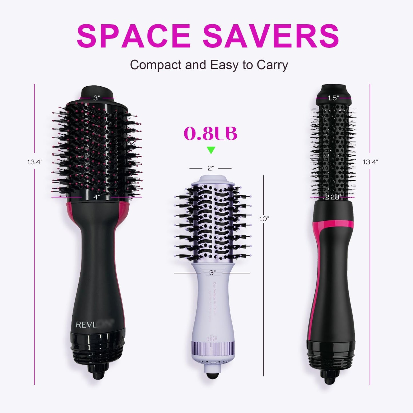 Olaermoso Travel Hair Dryer Brush-Purple