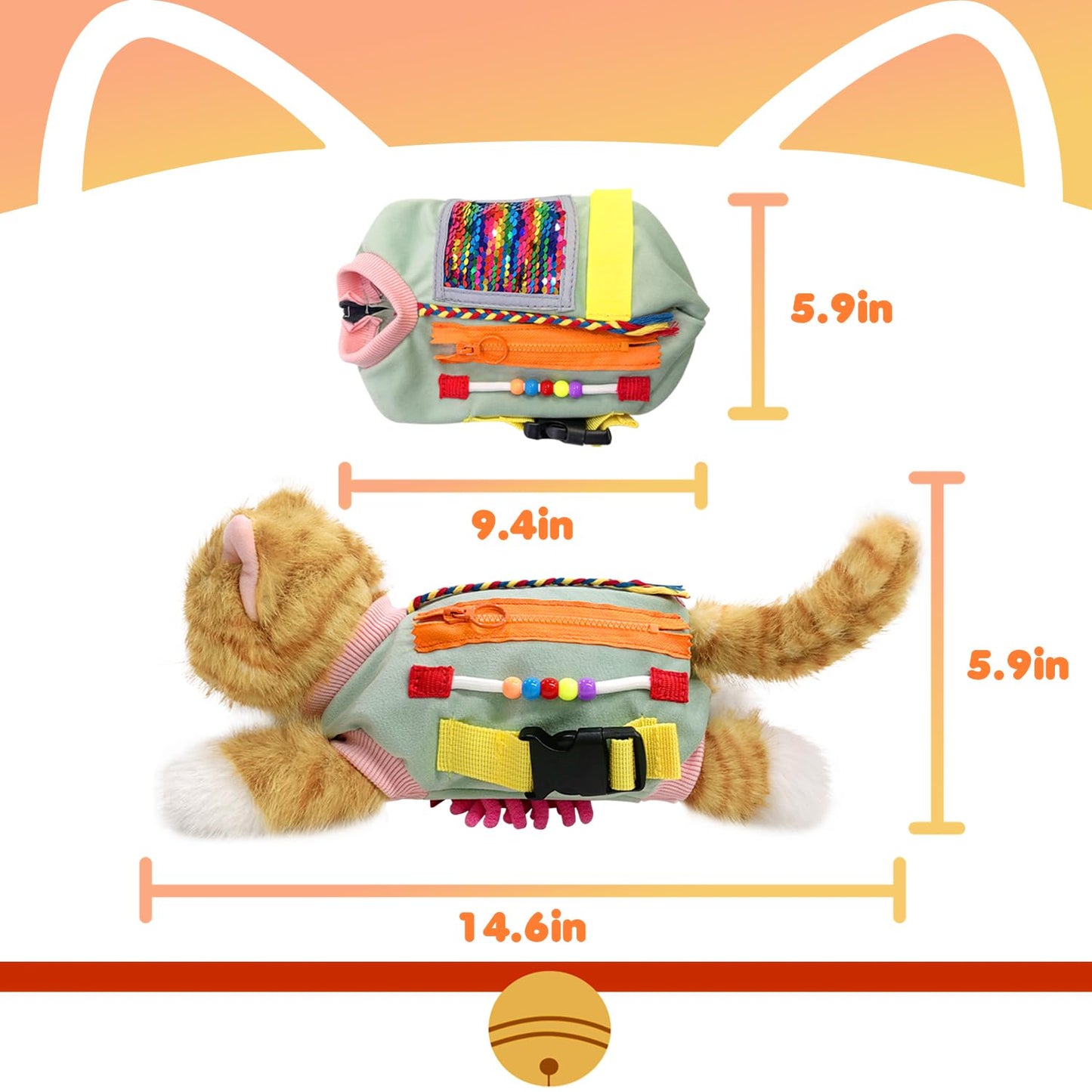 Dementia Products for Elderly, Fidget Blanket for Adults with Dementia, Realistic Cat Autism Sensory Tools, Dementia Patients Sensory Blanket, Alzheimers Products