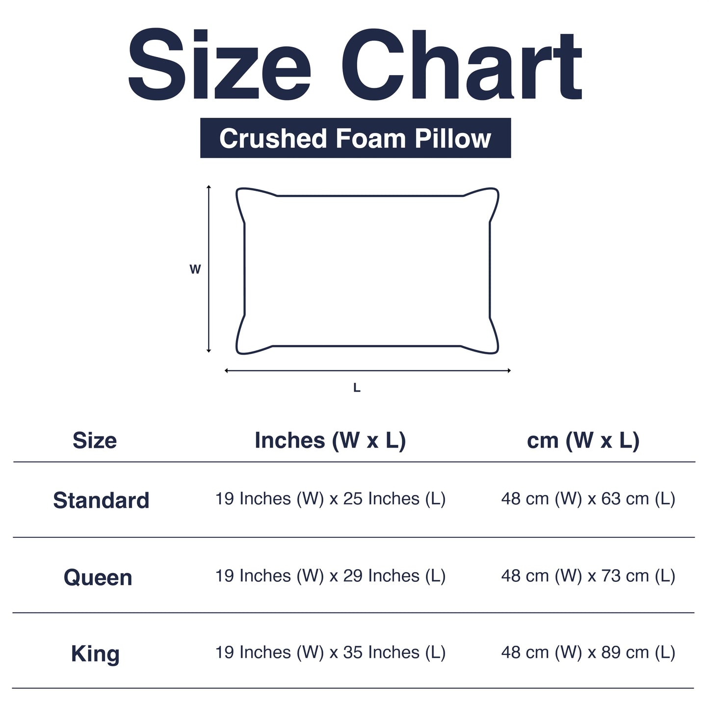Cooling Pillows Set of 2 Crushed Foam with Extra Fill Hypoallergenic Washable Removable Cover for Side Back and Stomach Sleepers Dorm Essential by Casual Living, Standard Size 48-cm x 63-cm, White