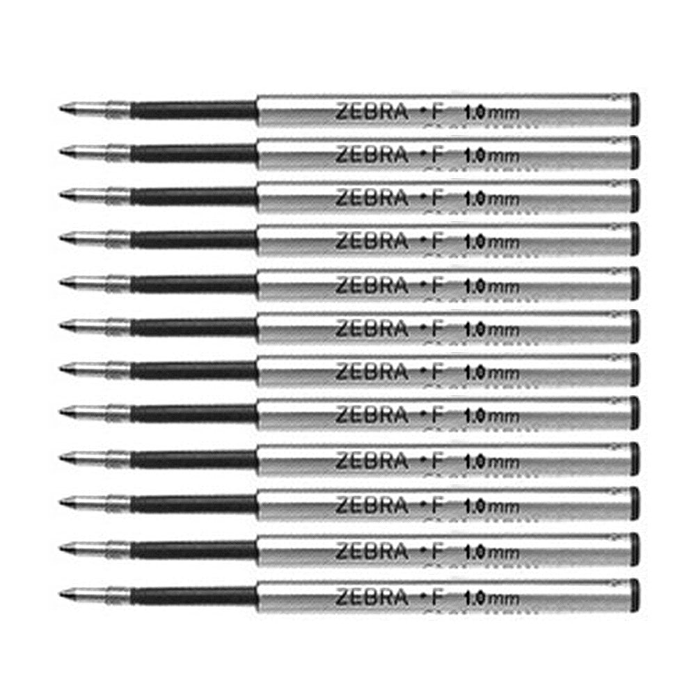 Zebra F Refill Ballpoint Pen for F-301, F-701, Expandz & Spiral. Pack of 12 Black