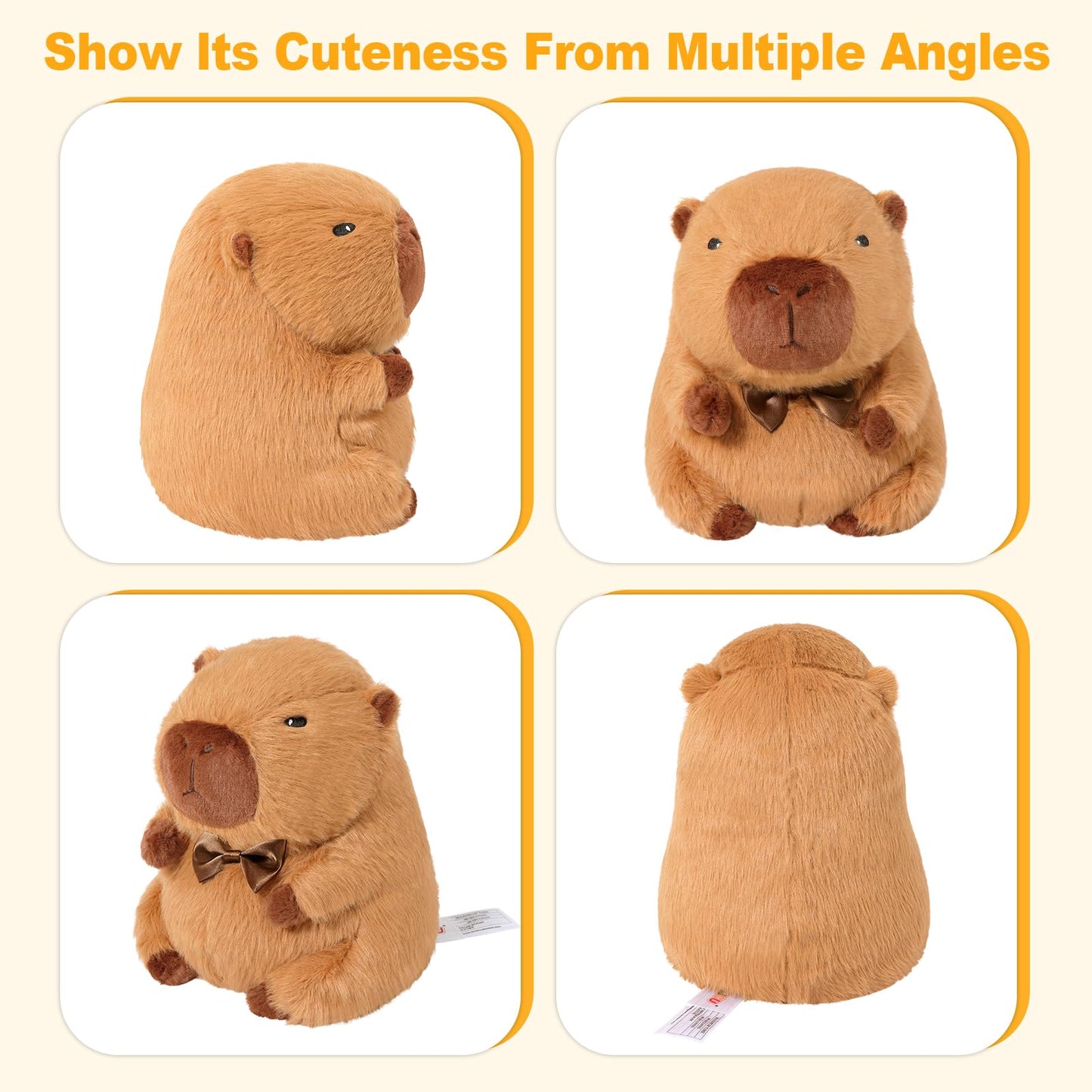 Ditucu Original Capybara Microwavable Weighted Stuffed Animal 2 lbs Heating Plush for Period Cramps Pain Plushies Toys Gifts for Kids Brown 9 inch