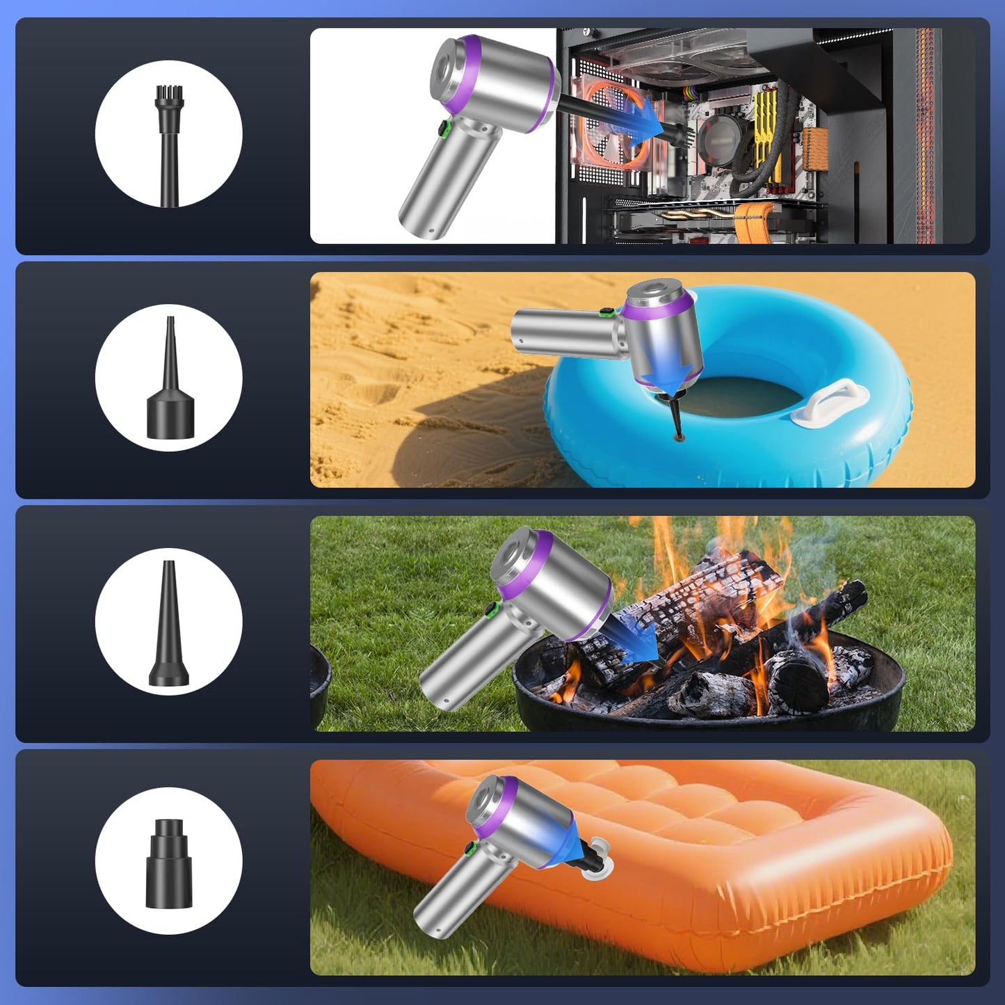 Car Vacuum Cleaner Cordless Powerful, 24000PA Handheld Vacuum Portable, Mini Vacuum with 3 Modes, One-Click Empty, Brushless Motor, Duster/Blower/Pump Hand Vacuum for Car, Home,Office