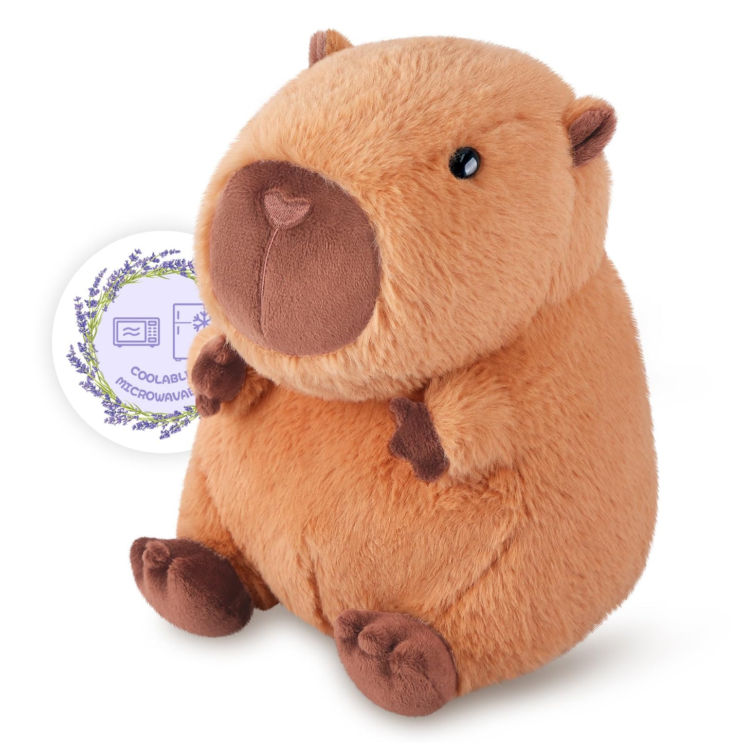 SuzziPals Heatable & Coolable Capybara Plush, Microwavable Stuffed Animal Heating Pad for Soothing & Relaxation, Lavender Scent Plush Toys for Stress Relief, Capybara Plushies Gift for Kids & Adults