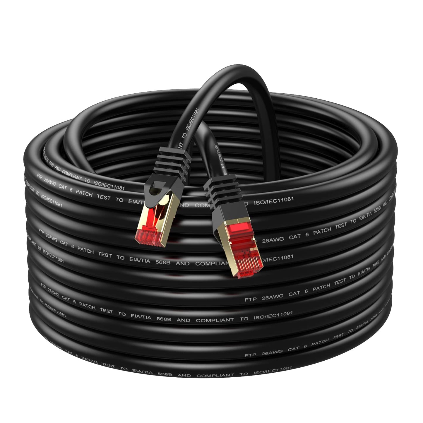 Abireiv Cat6 Outdoor Ethernet Cable 400ft,Outdoor Shielded Grounded UV Resistant Waterproof Buried-able Network Cord Compatible for Ca6/Cat5/Cat5e,for Game,Router,LAN,TV