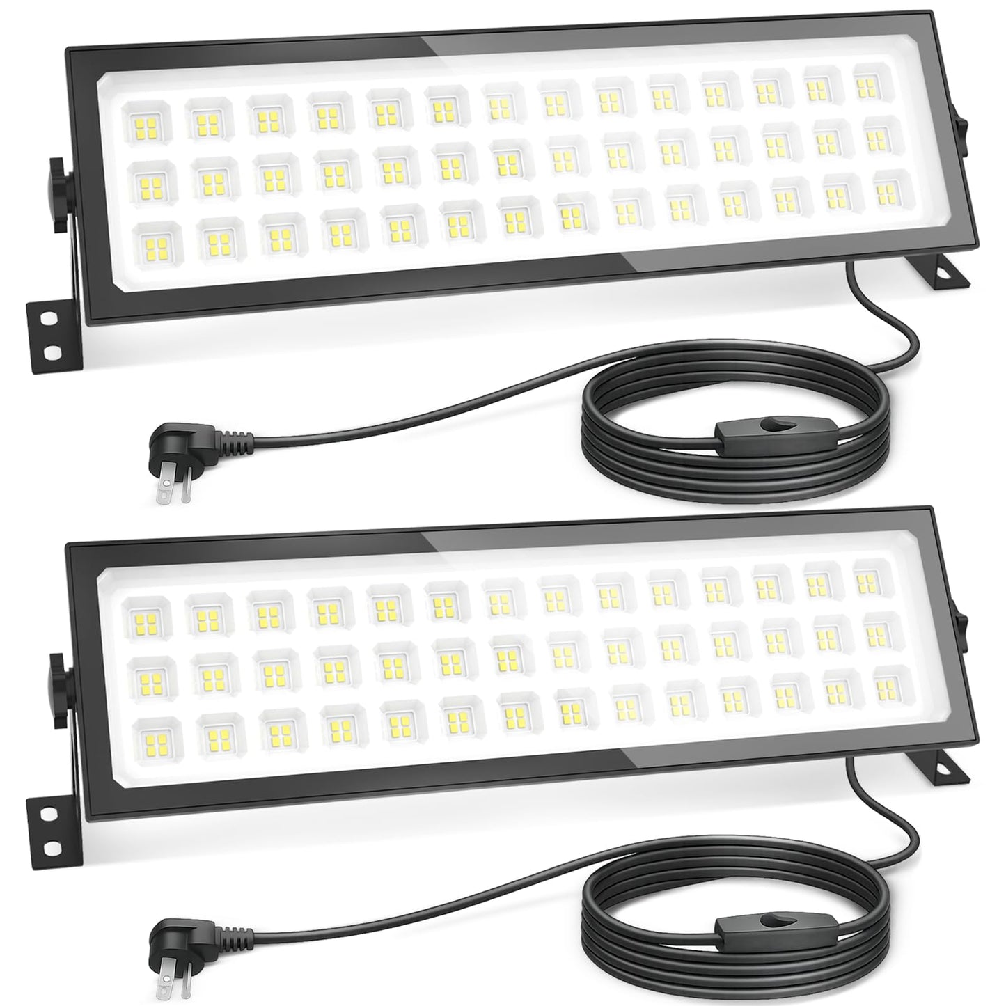 2 Pack Linkable LED Shop Lights - 100W 15000LM Aluminum Garage Light, 6000K Shop Lights for Garage, Workshop, Warehouse