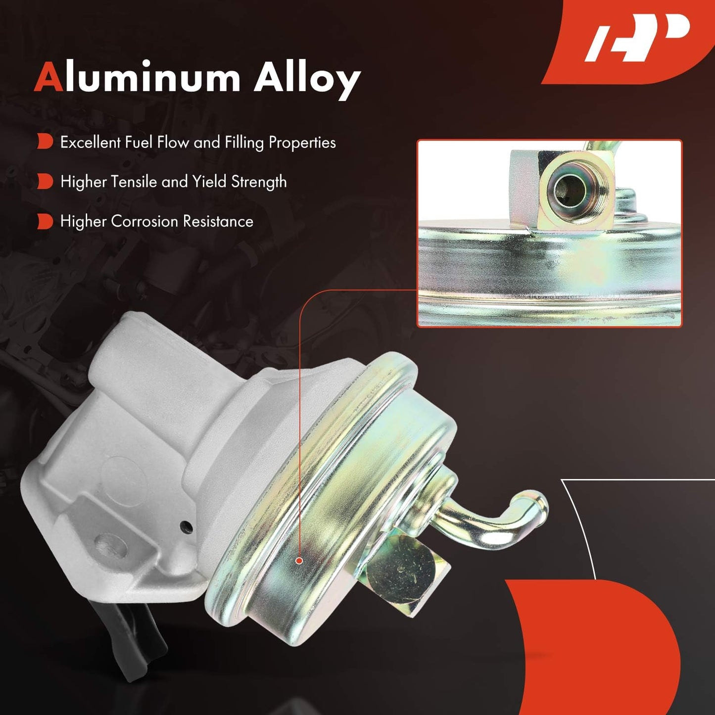 A-Premium Mechanical Fuel Pump with Gasket Compatible with Chevy, GMC, Pontiac, Buick & Oldsmobile Models - 350, 327, 383, Blazer, Camaro, Malibu, Monte Carlo, Jimmy, C1500, Century, Regal, Grand Am