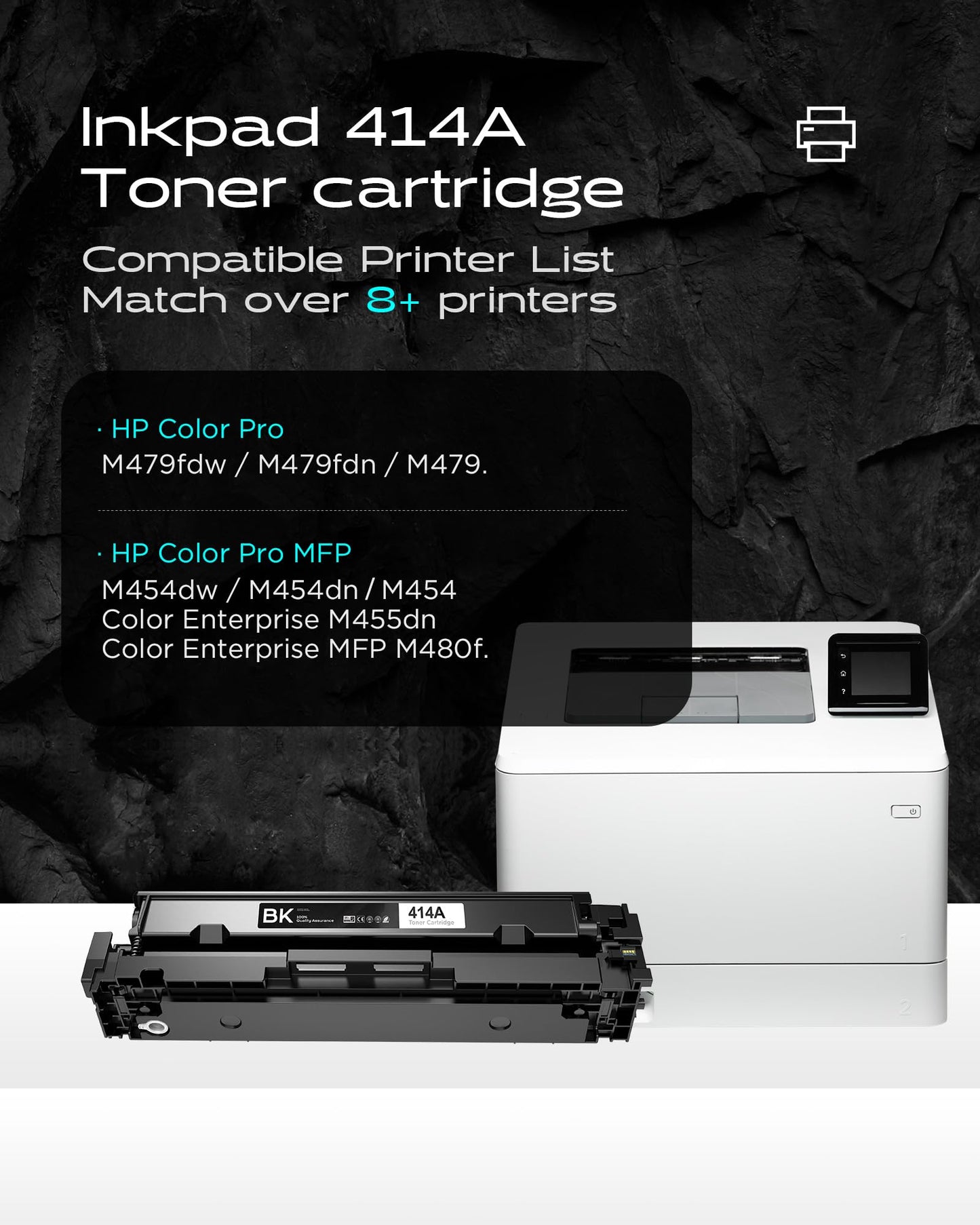 iNKPAD 414A (W2020A W2021A W2022A W2023A) 414 A 414X Toner Cartridges Replacement for HP-414A | Use with HP Color LaserJet Pro MFP M479fdw M479fdn M454dw M454dn M480f M479 Printer