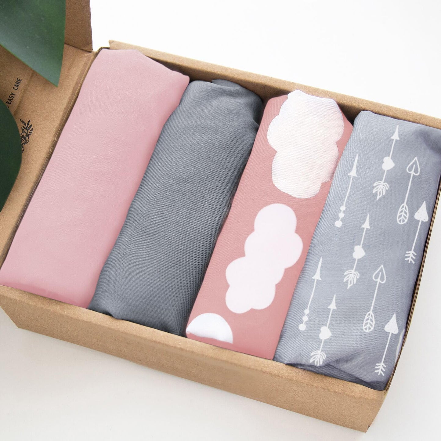 Bassinet Sheet(33" x 20"), 4 Pack for Most Bedside Sleeper Bassinet, Bassinet Fitted Sheets, Breathable & Soft Microfiber, Grey/Pink