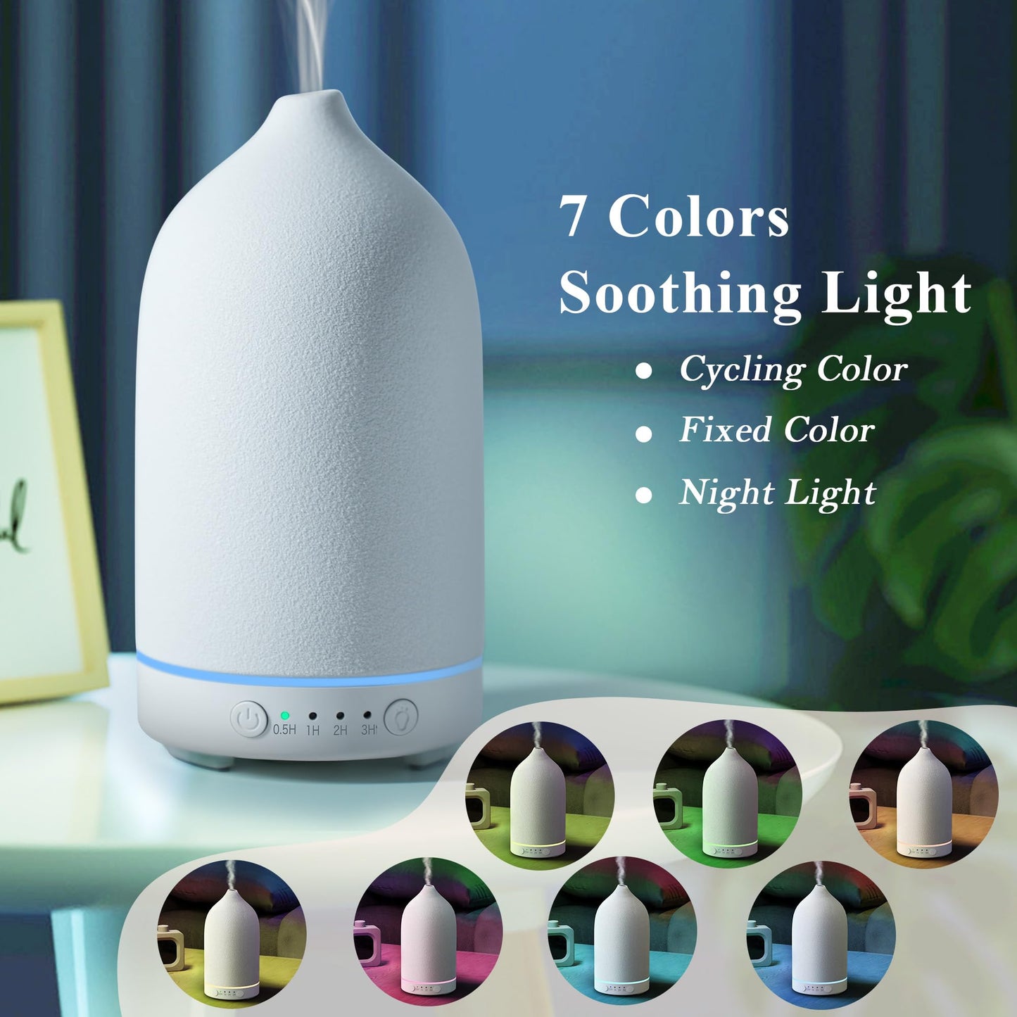 Diffuserlove Ceramic Diffuser 160ml Essential Oil Diffusers Aromatherapy Essential Oil Diffuser for Room Air Diffuser for Home Bedroom Stone Diffuser