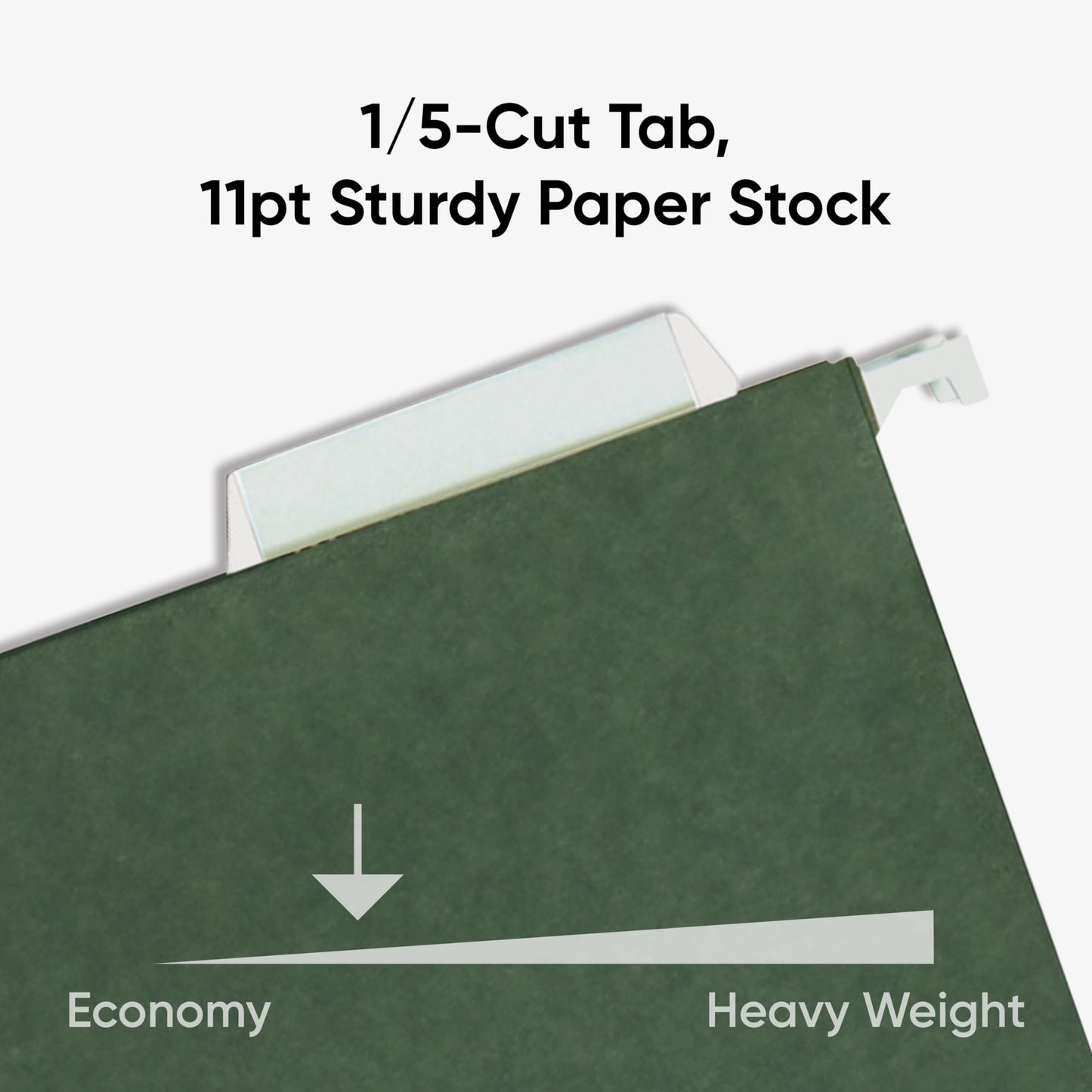 Smead Hanging File Folder, 1/5-Cut Adjustable Tab, Letter Size, Standard Green, Hanging Folders for Filing Cabinets, File Organizer Folder, 50 Per Box (64029)