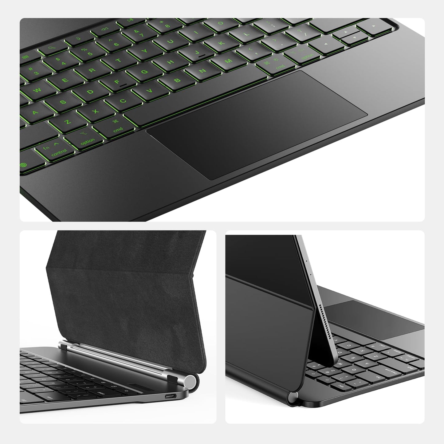 for iPad Pro 13 inch case 2024 with Keyboard M4,Magnetic Attach,Multi-Gesture Trackpad,7-Color Backlit,Shortcut Keys,Auto Sleep/Awake,Magic Keyboard for iPad Pro 13-inch M4 2024,Black