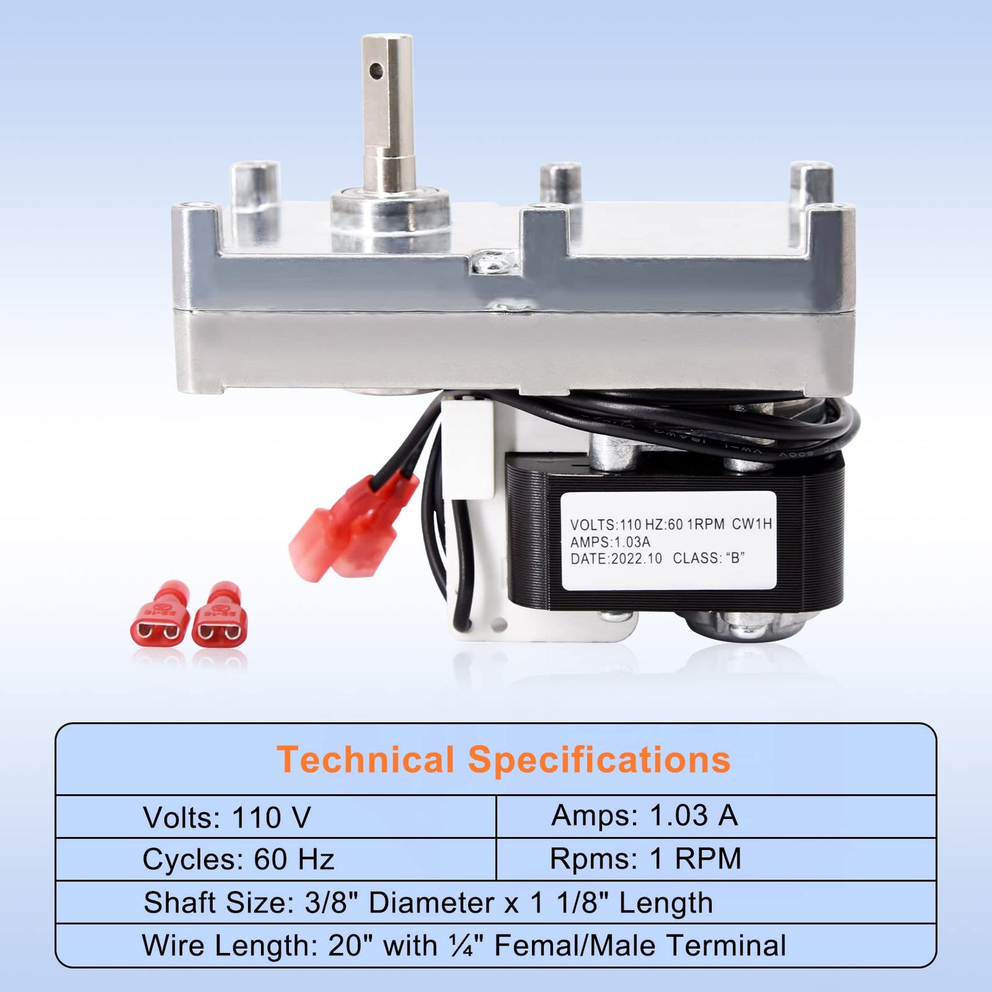 Criditpid 1 RPM Clockwise Auger Motor for Napoleon NPS45, NPS40, NPI45, NPI40 Pellet Stove, NPAM W435-0009 Auger Feed Motor for Timberwolf TPI35, TPS35 Pellet Stove.