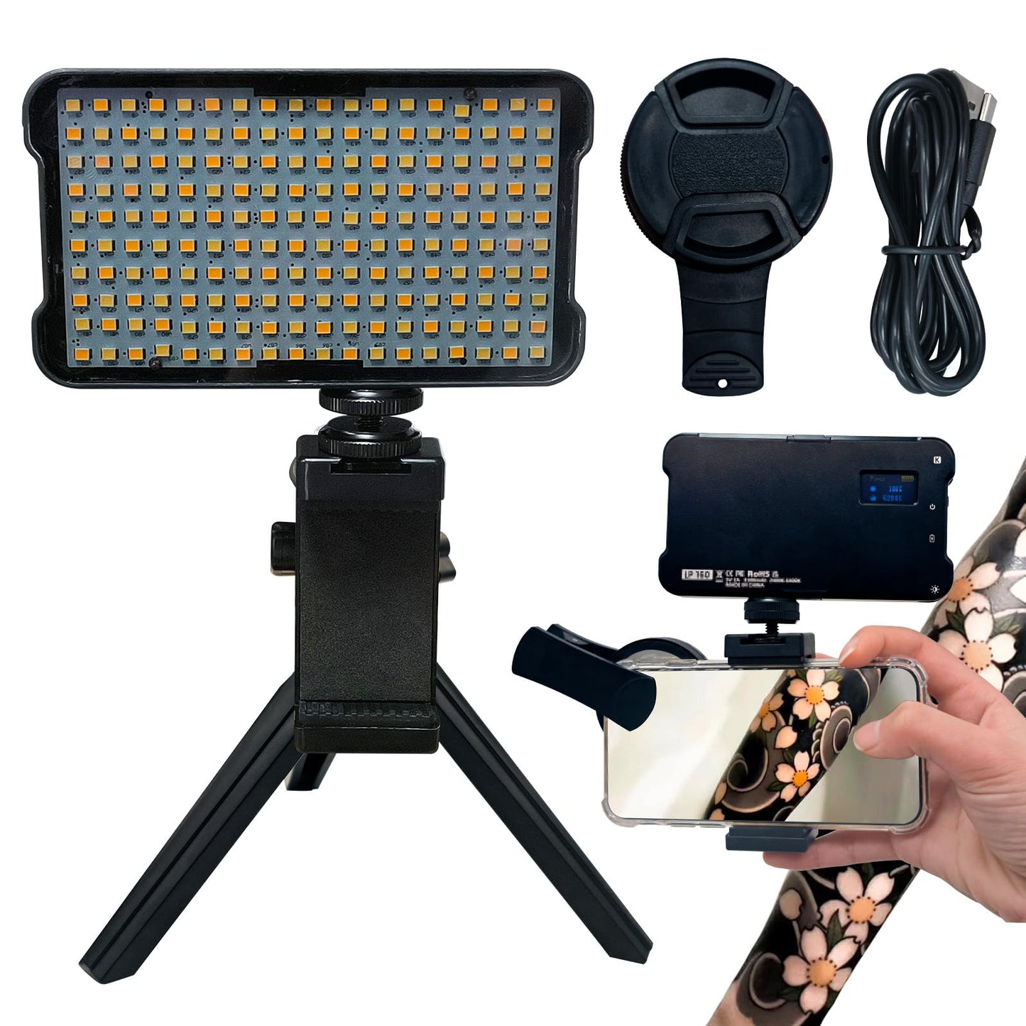 Nevixtal Tattoo Equipment and Supplies,Tattoo Artist Gifts,Selfie Light and Circular Polarizer Filter,Tattoo Accessories with Front & Back Clip Take Photos to Show The True Effect of The Tattoo.