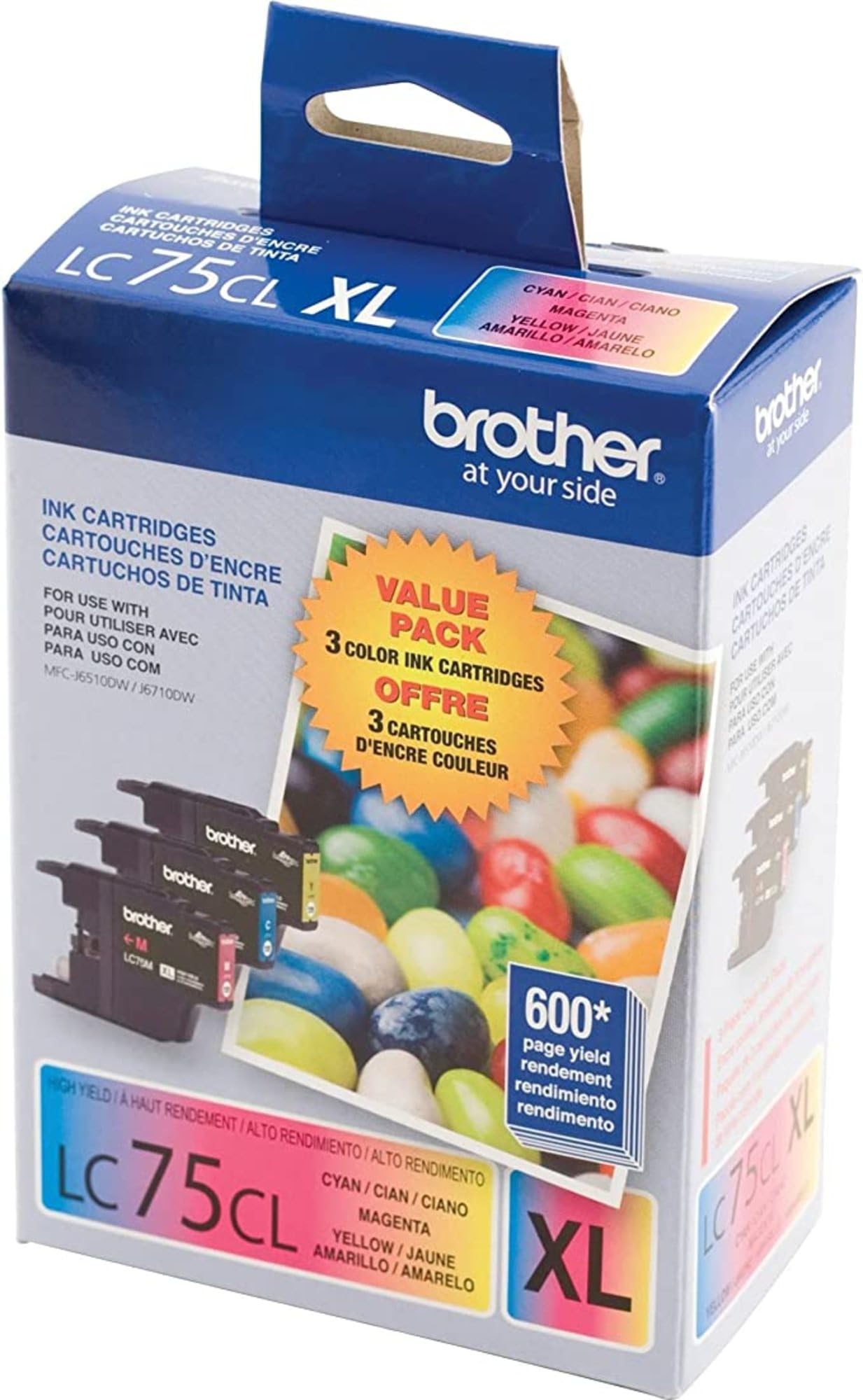 Brother LC753PKS Genuine Colour Ink Cartridge CyanMagentaYellow 3-Pack