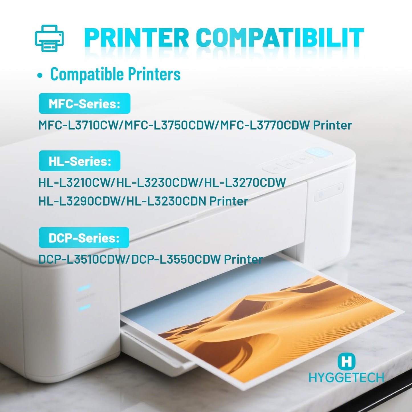 TN227 Toner Cartridges with Chip Replacement for Brother TN227 TN223 TN-227 TN-223 TN227BK Toner Cartridges Work with Brother MFC-L3770CDW MFC-L3710CW HL-L3270CDW HL-L3290CDW L3750CDW